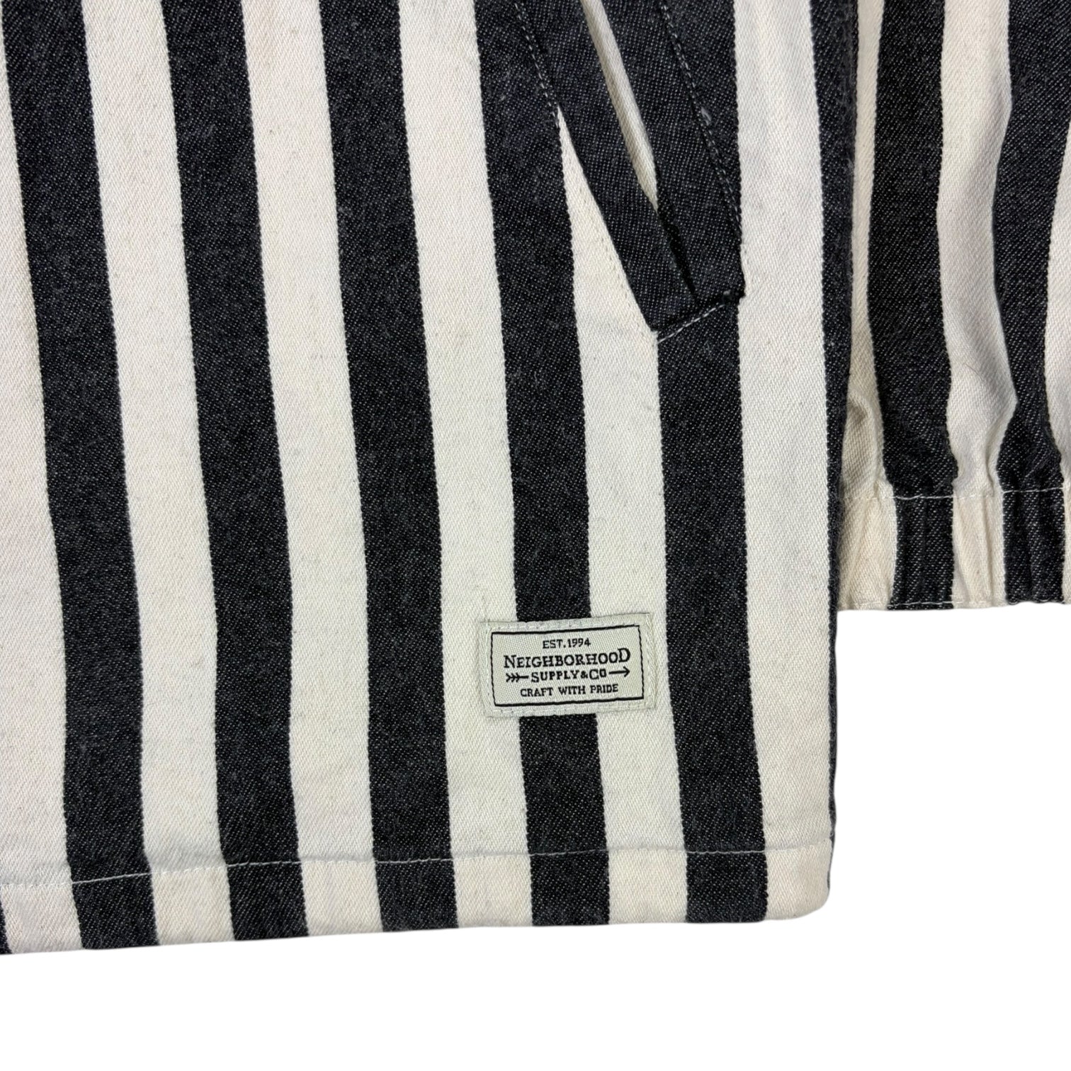 Neighborhood Brooks Stripe Coach Jacket Black/White