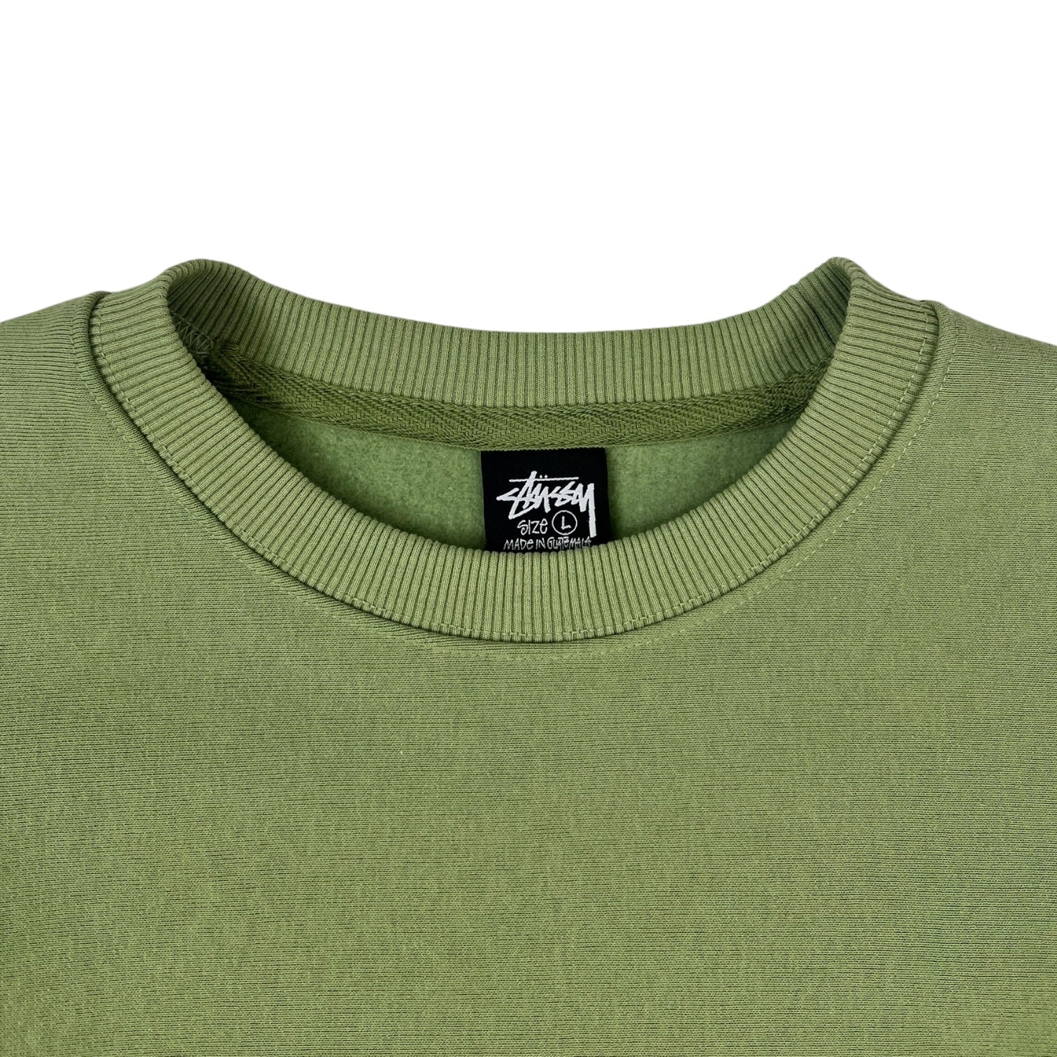 Stüssy Stock Los Angeles Crew Sweatshirt Green Moss