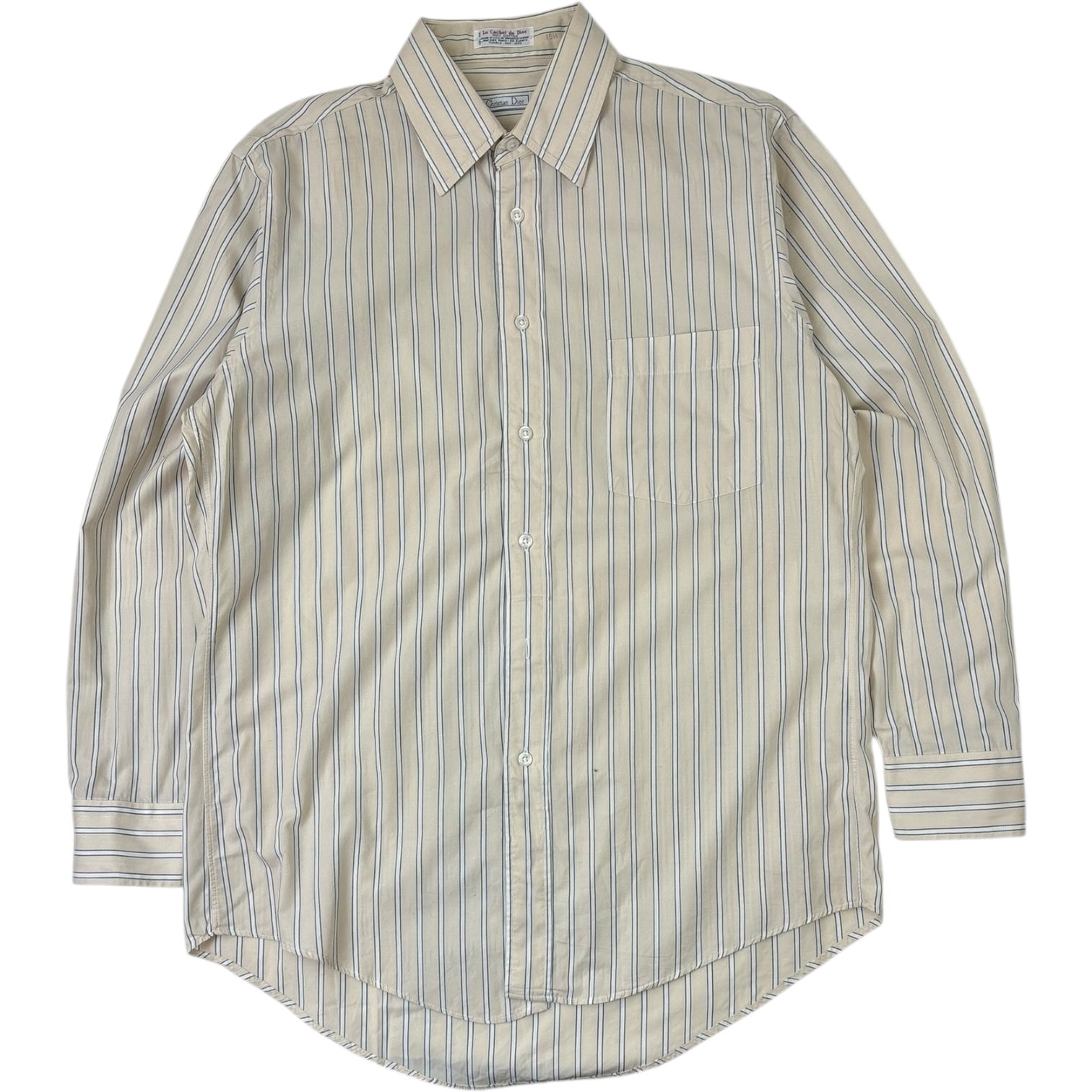 Christian Dior Striped Button-Up Shirt Yellow/White