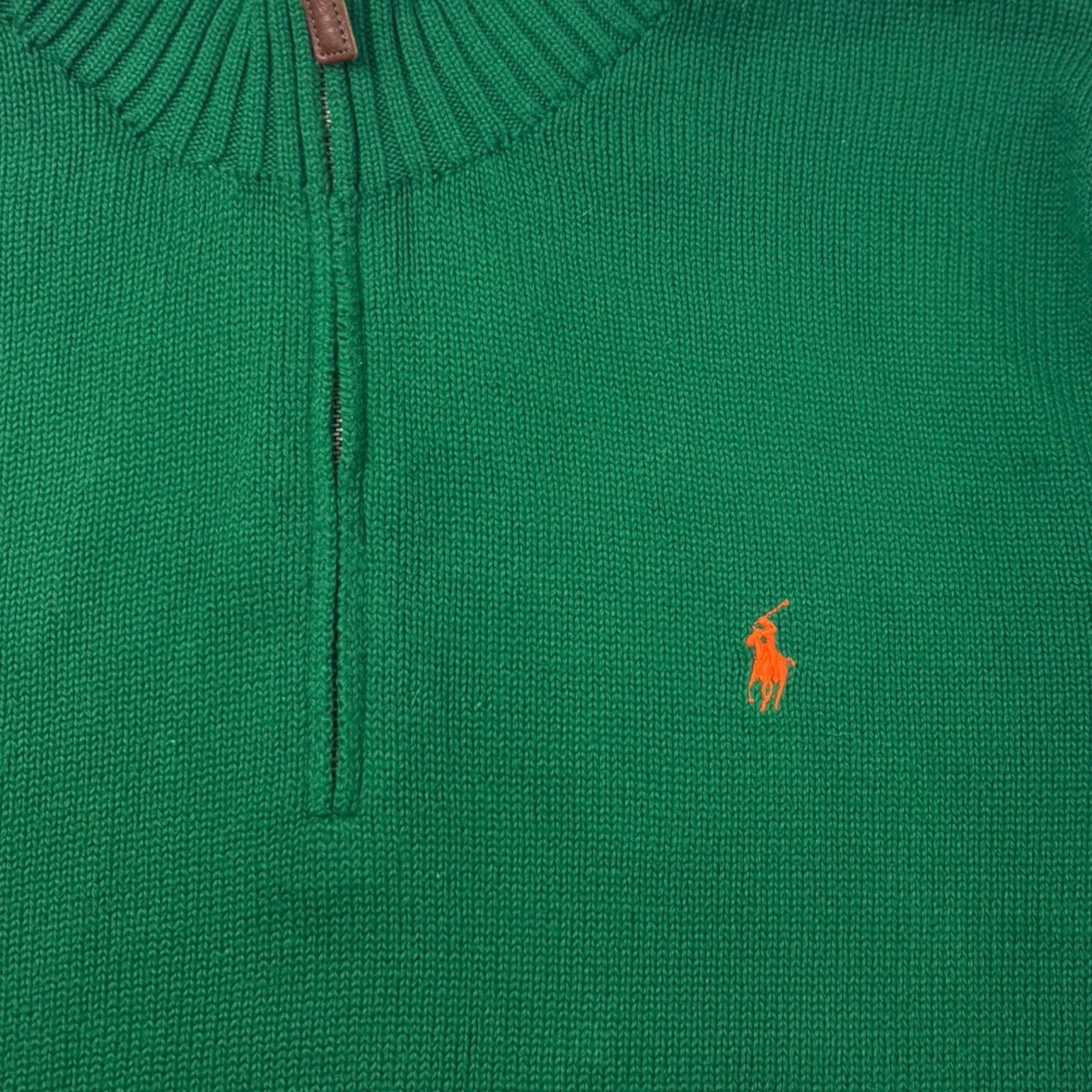 Vintage Polo Ralph Lauren Quarter Zip Sweater Green