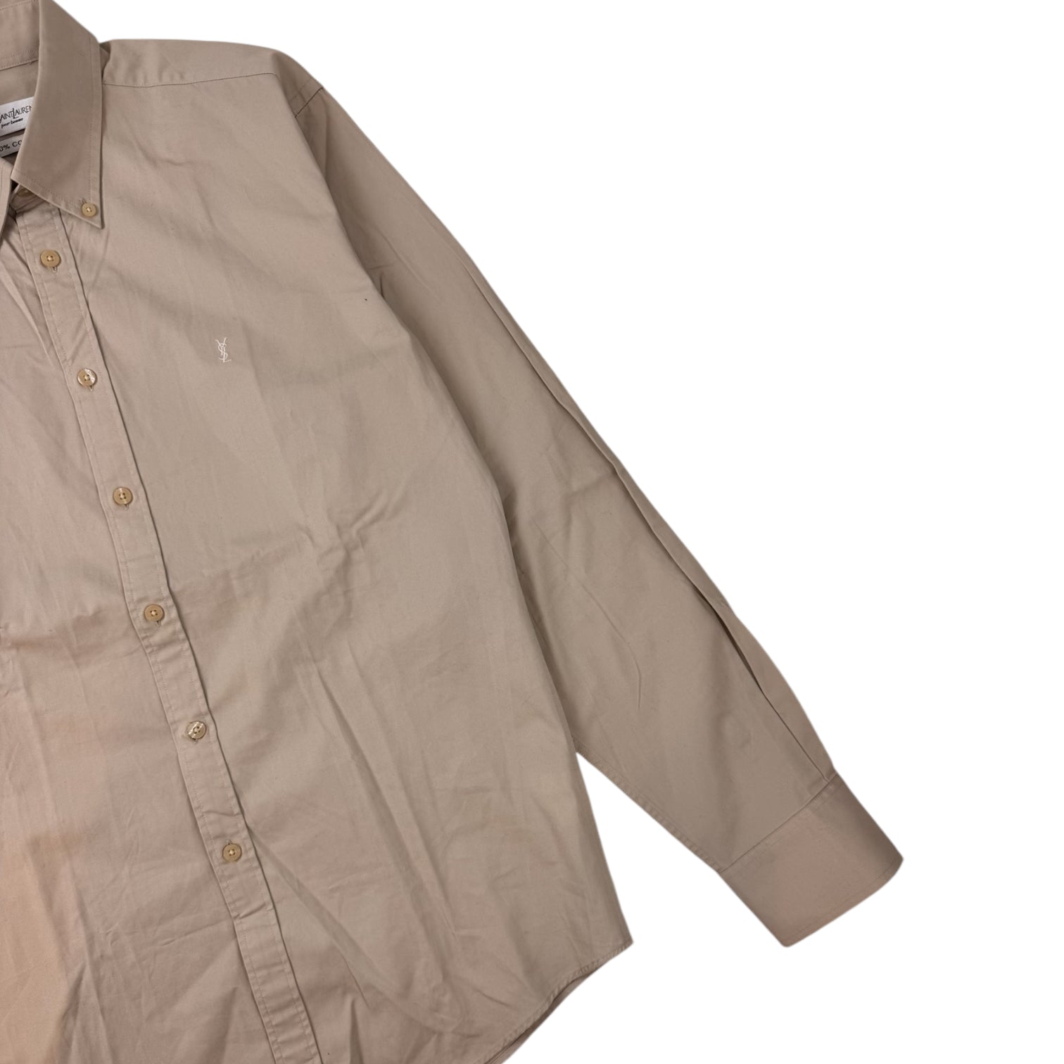 Vintage YSL Button Up Shirt Beige