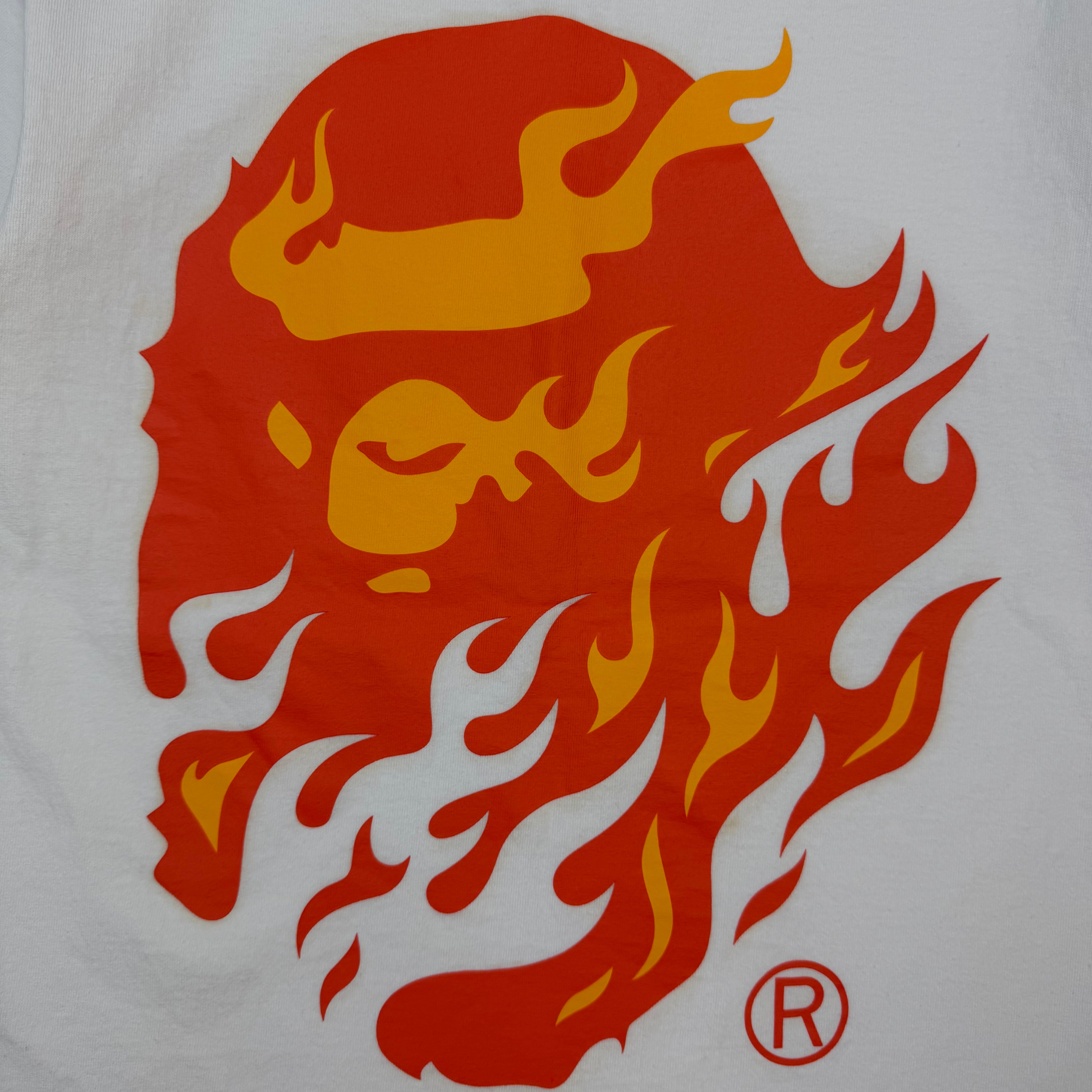 Bape Flame Ape Head Tee White