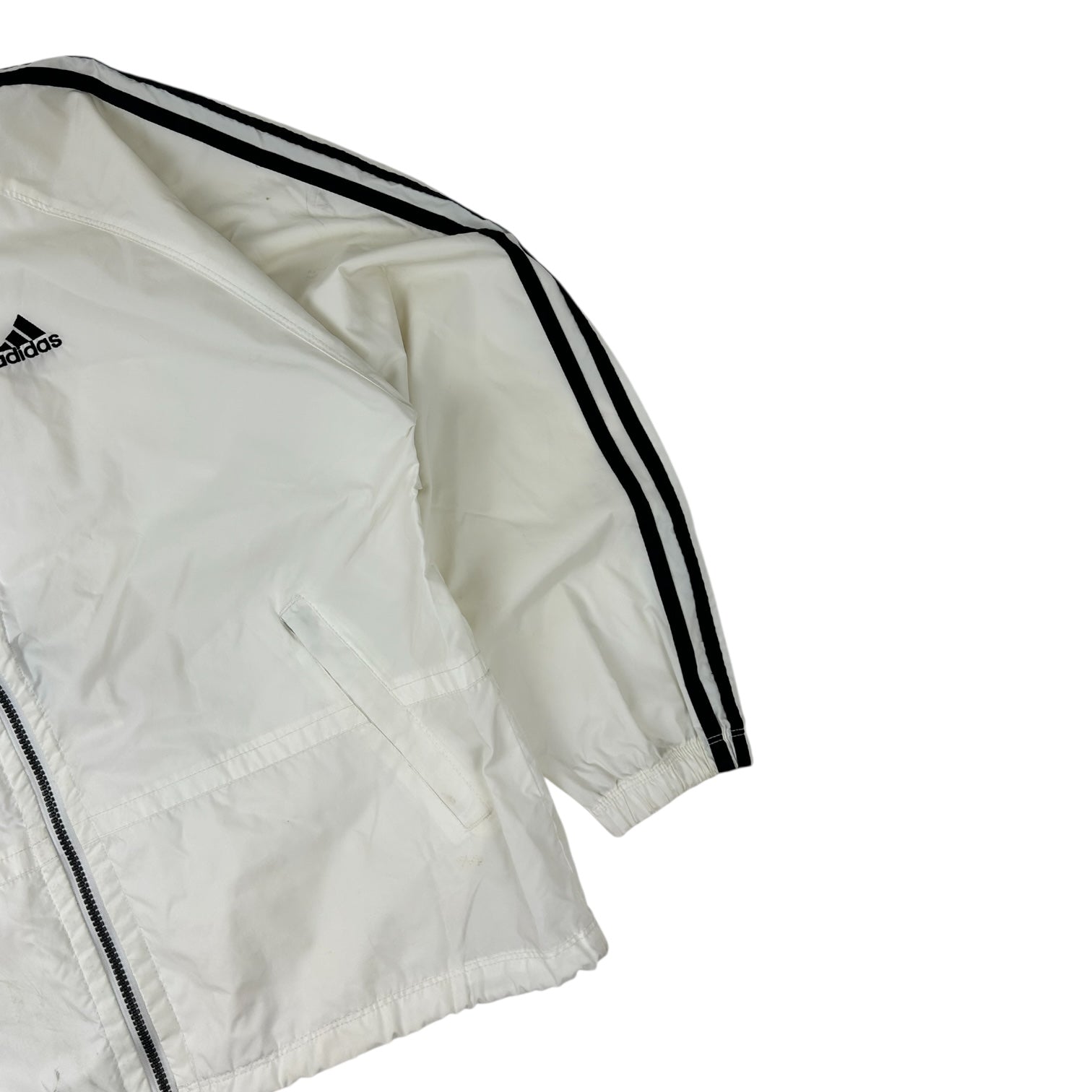 Vintage Adidas Button Windbreaker Jacket White