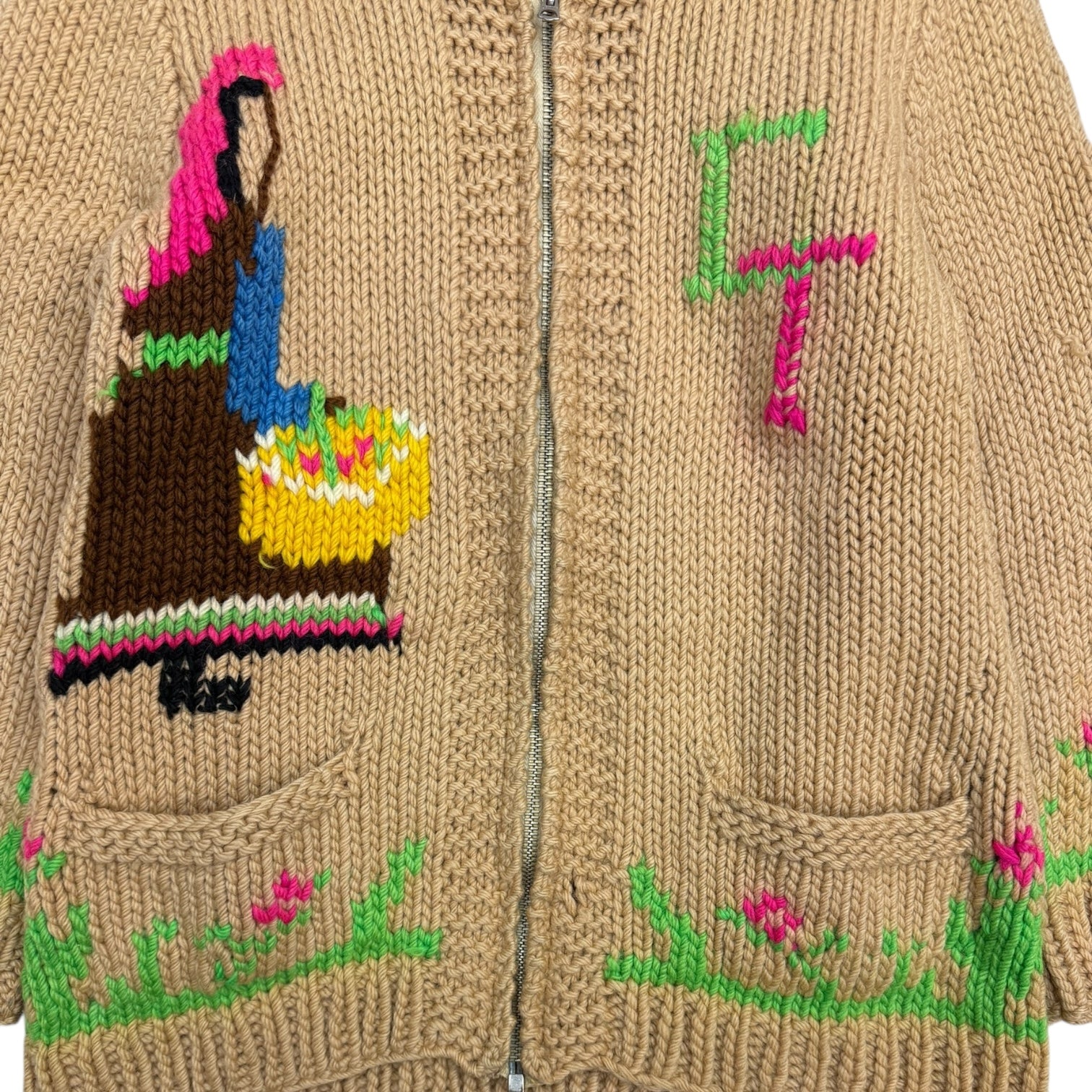 Vintage Cowichan Knit Sweater Tan