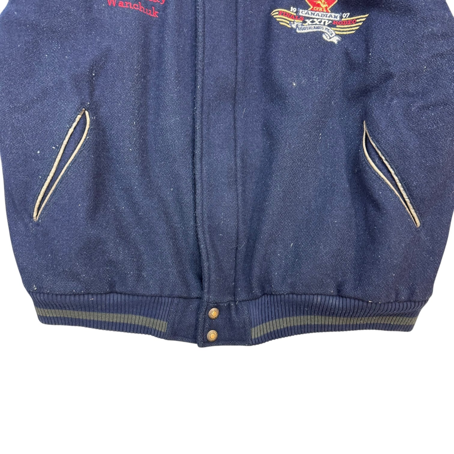 1997 Canadian Finals Rodeo Bomber Jacket Navy Blue