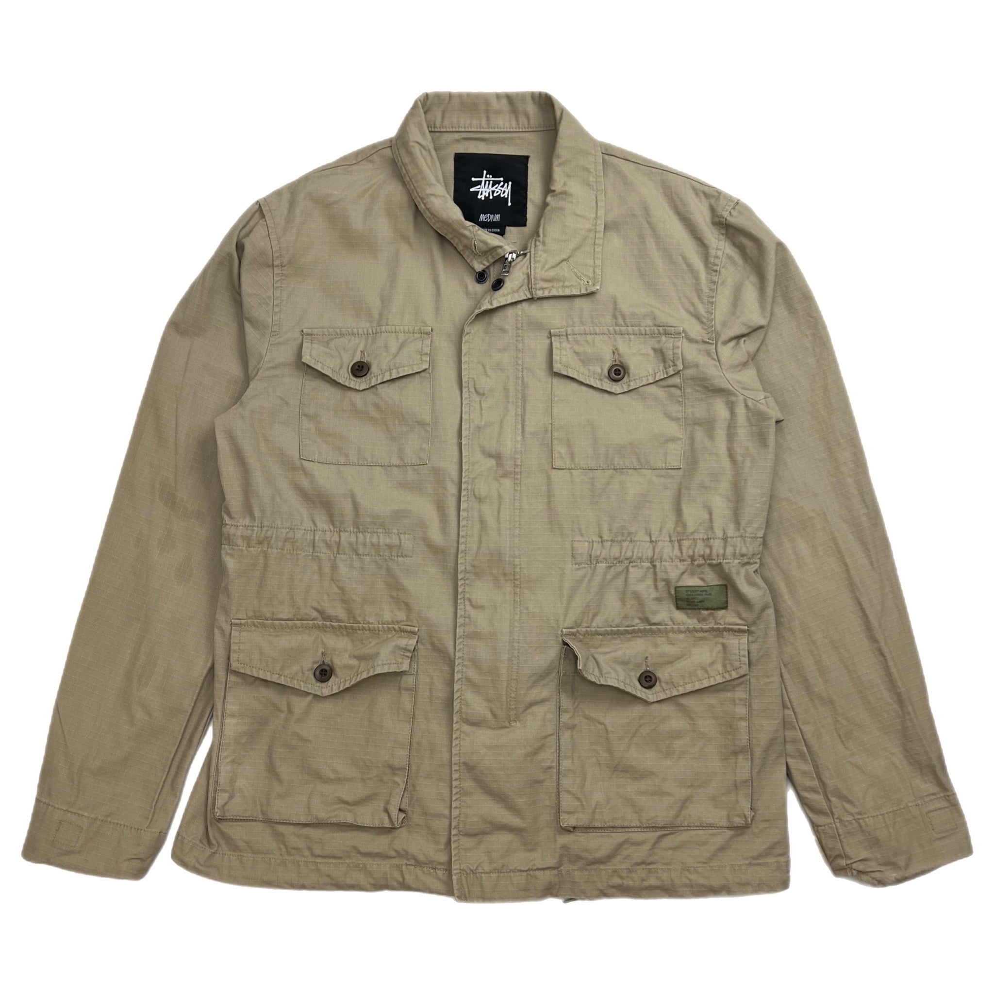 Vintage Stussy Military Jacket Tan