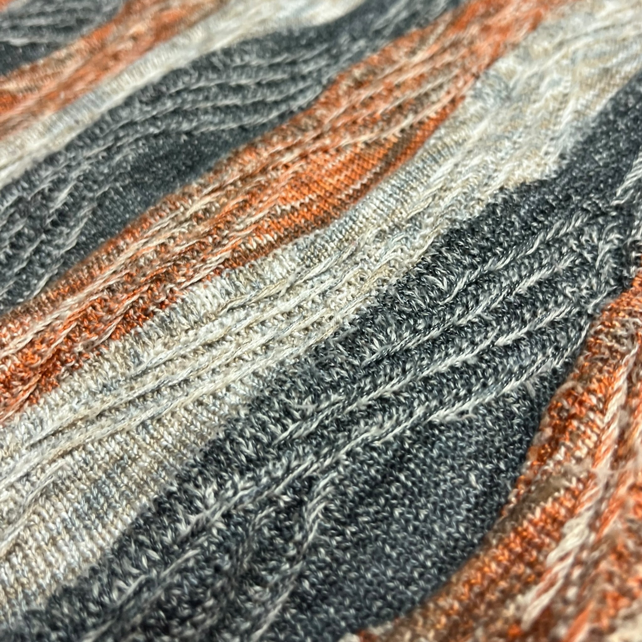 Vintage Tundra Textured Wavy Knit Orange/Grey