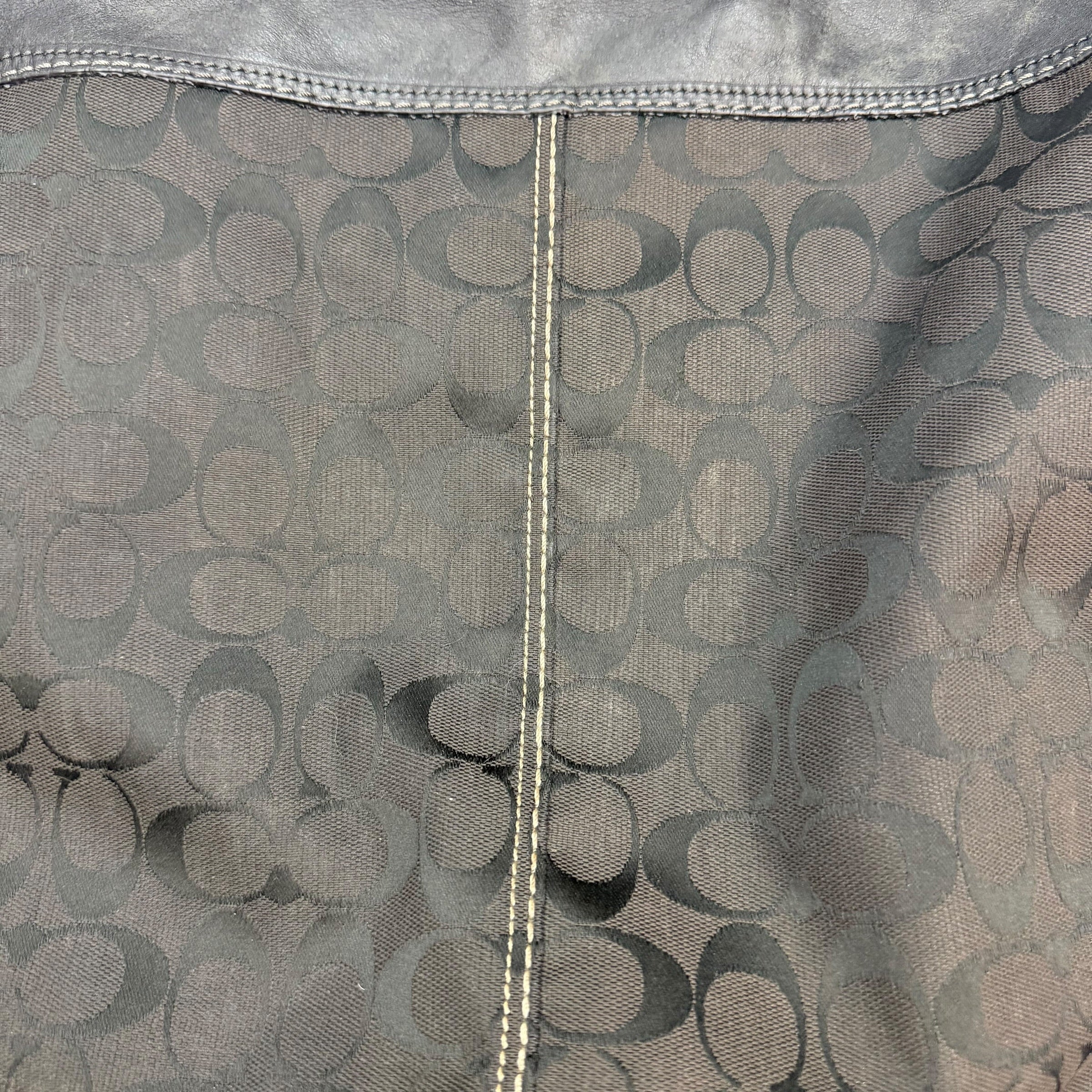 (W) Vintage Coach Bleecker Signature Jacquard Bucket Bag Black