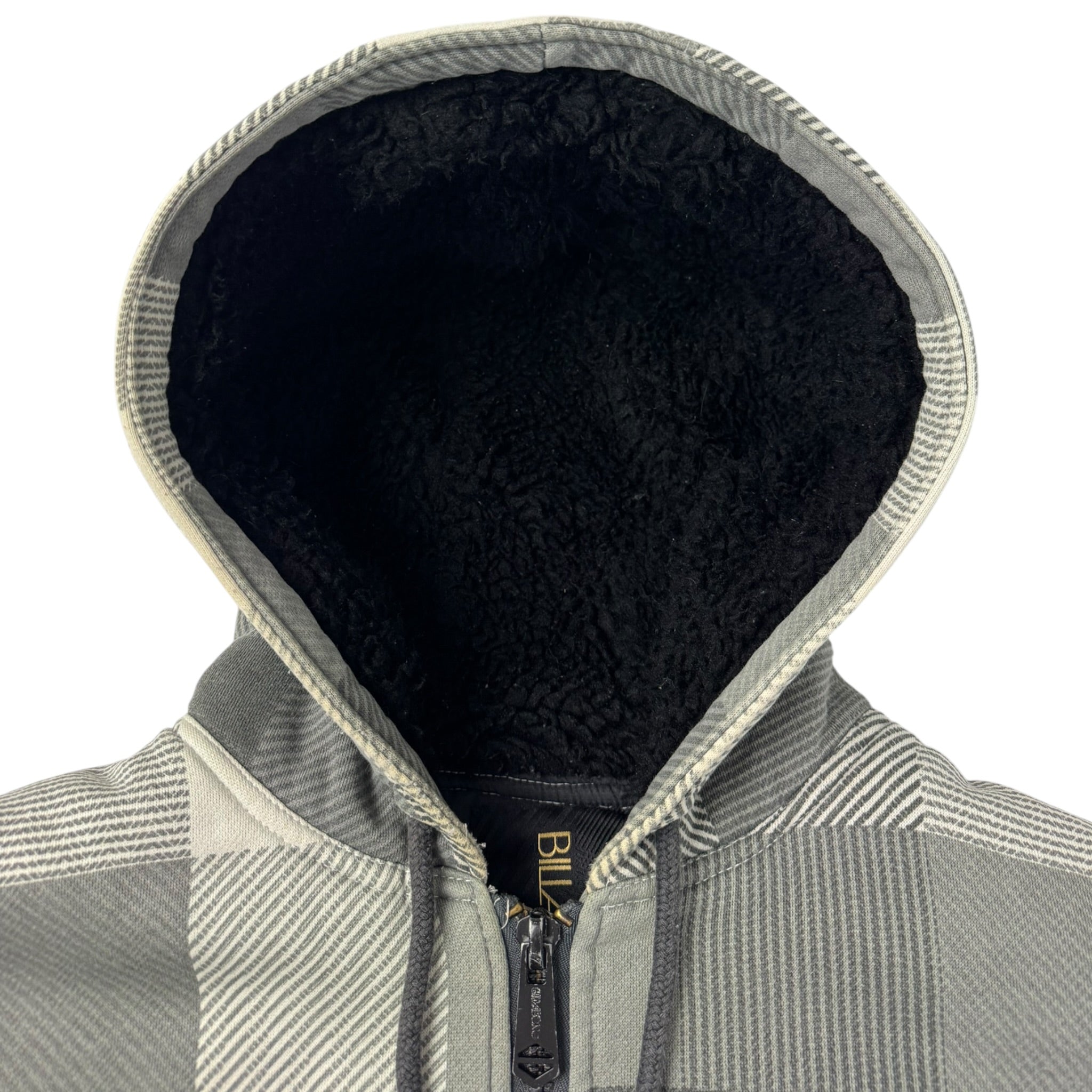 Vintage Y2K Billabong Sherpa Lined Plaid Hoodie