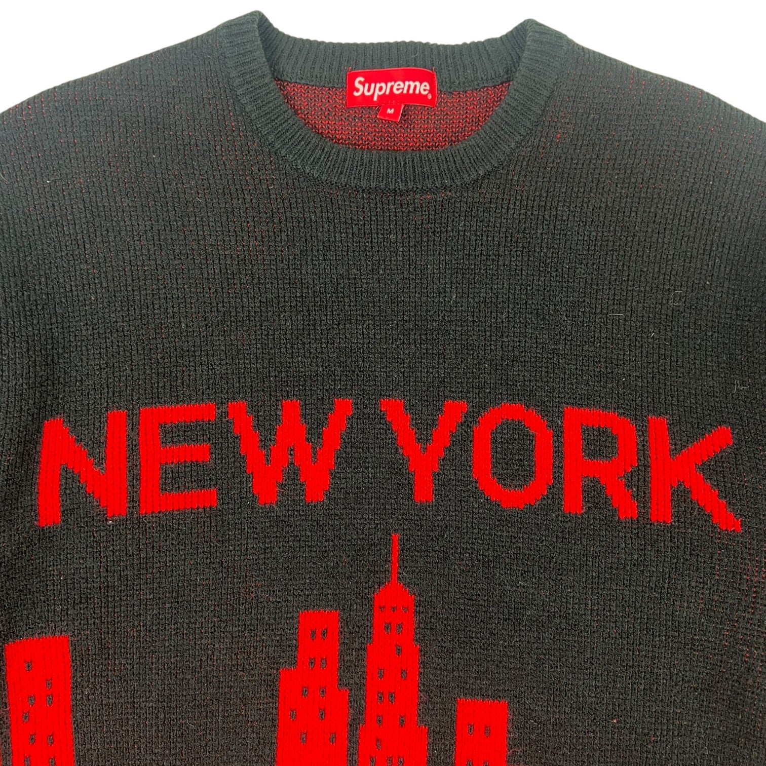 Supreme New York Knit Sweater Black/Red