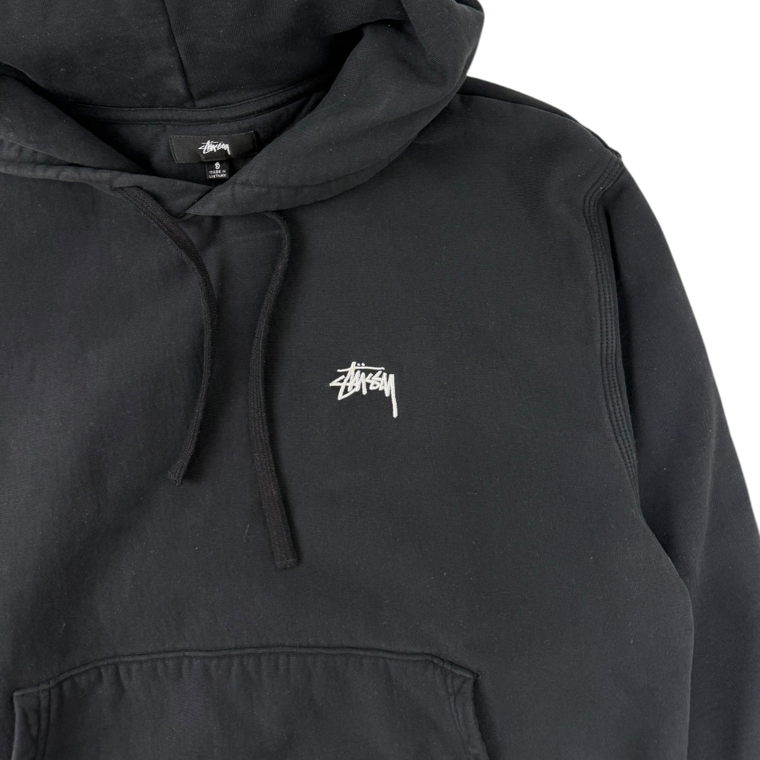 Stüssy Embroidered Stock Logo Hoodie Black