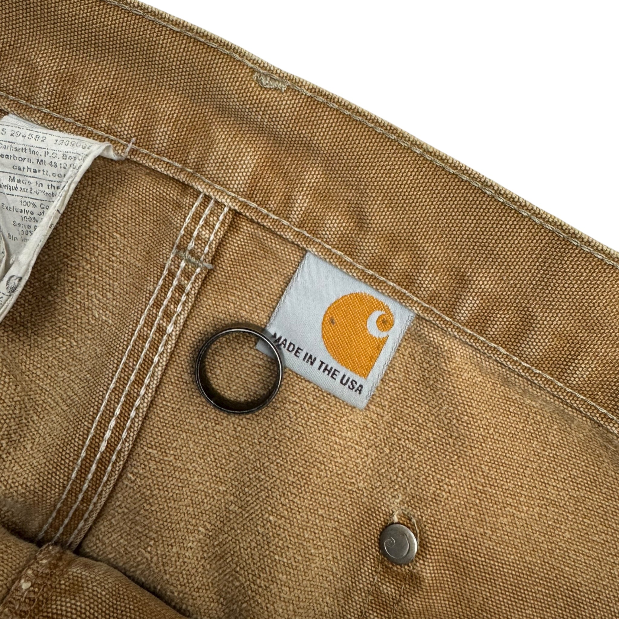 Vintage Carhartt Double Knee Bottoms Cream Faded