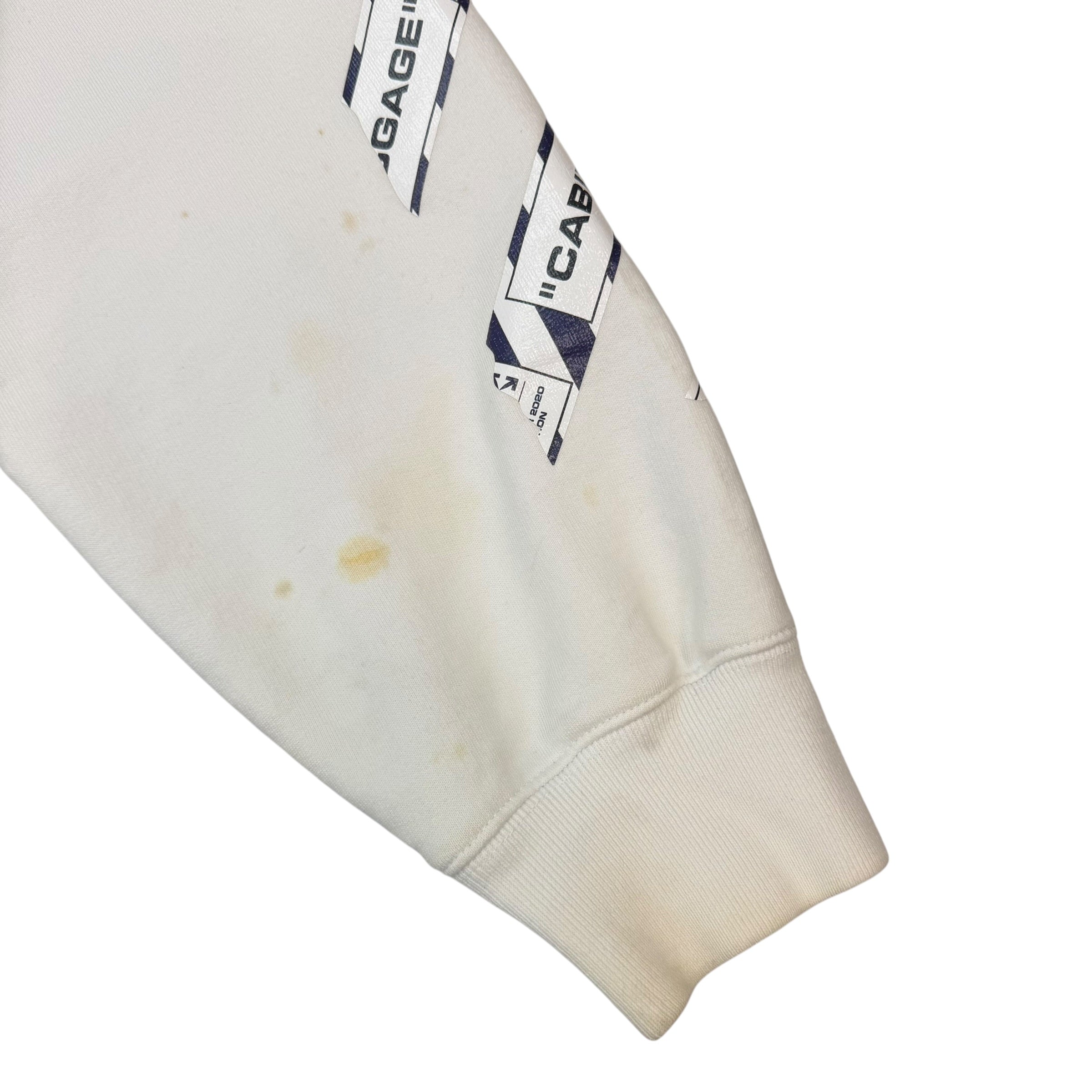 Off White Airport Tape Over Crewneck White