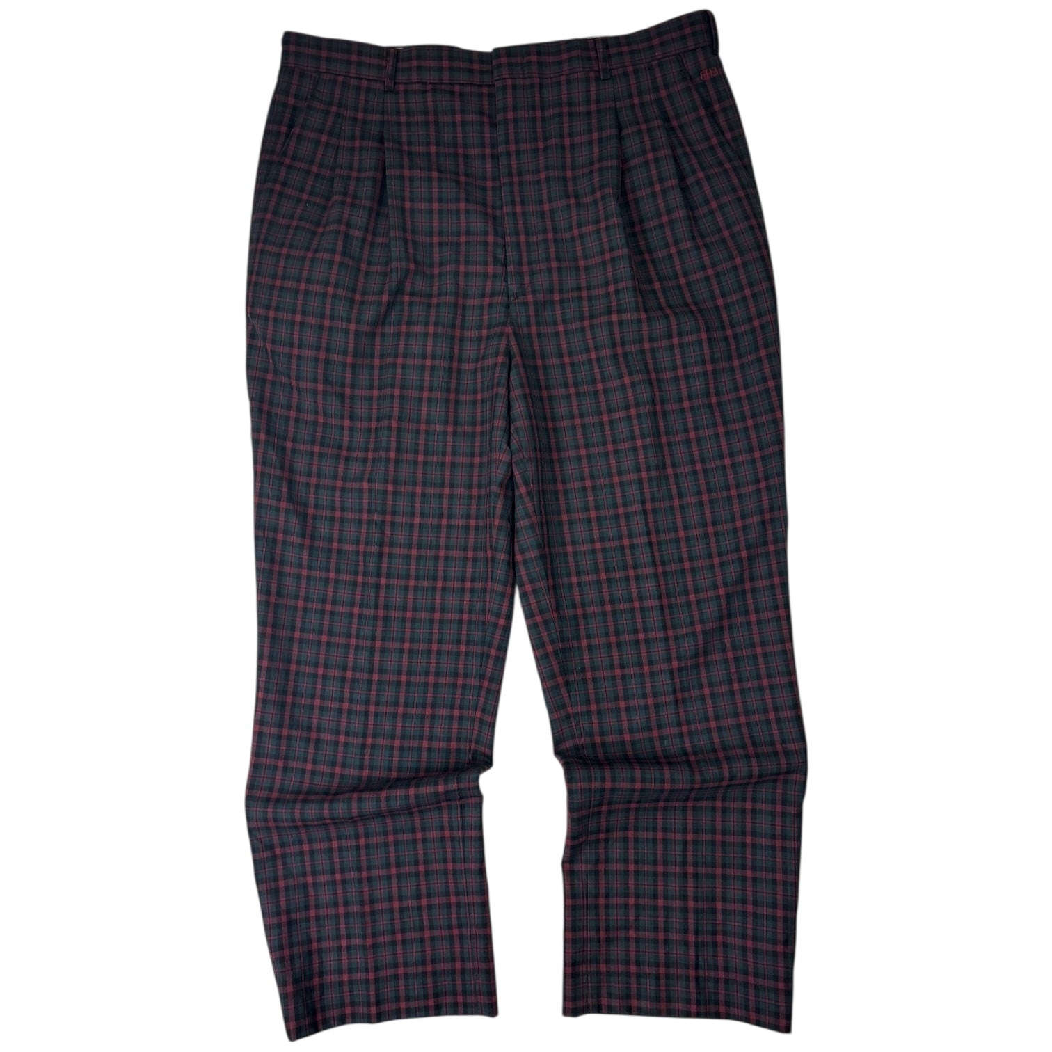 Balenciaga Plaid Dress Pant Red/Grey