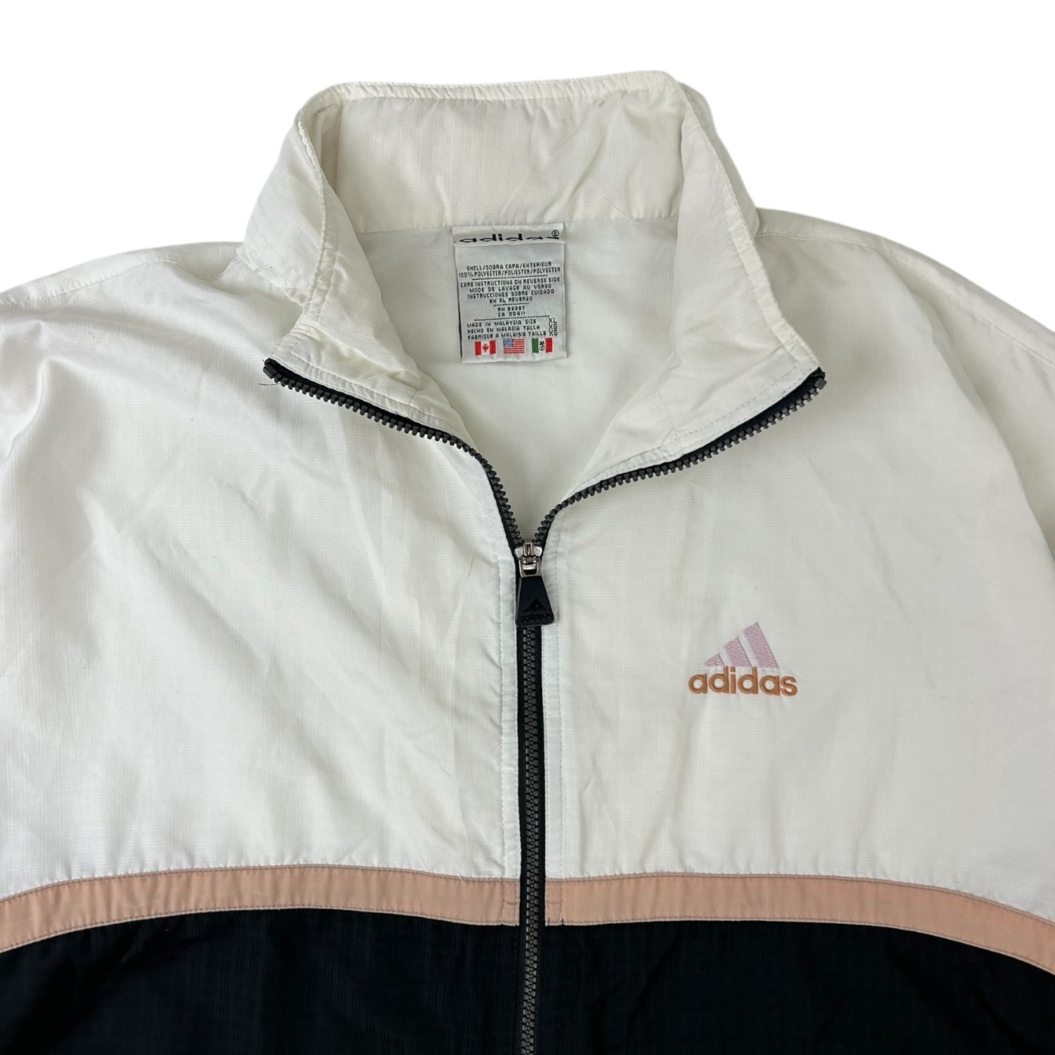 Vintage Adidas Windbreaker Jacket White/Black