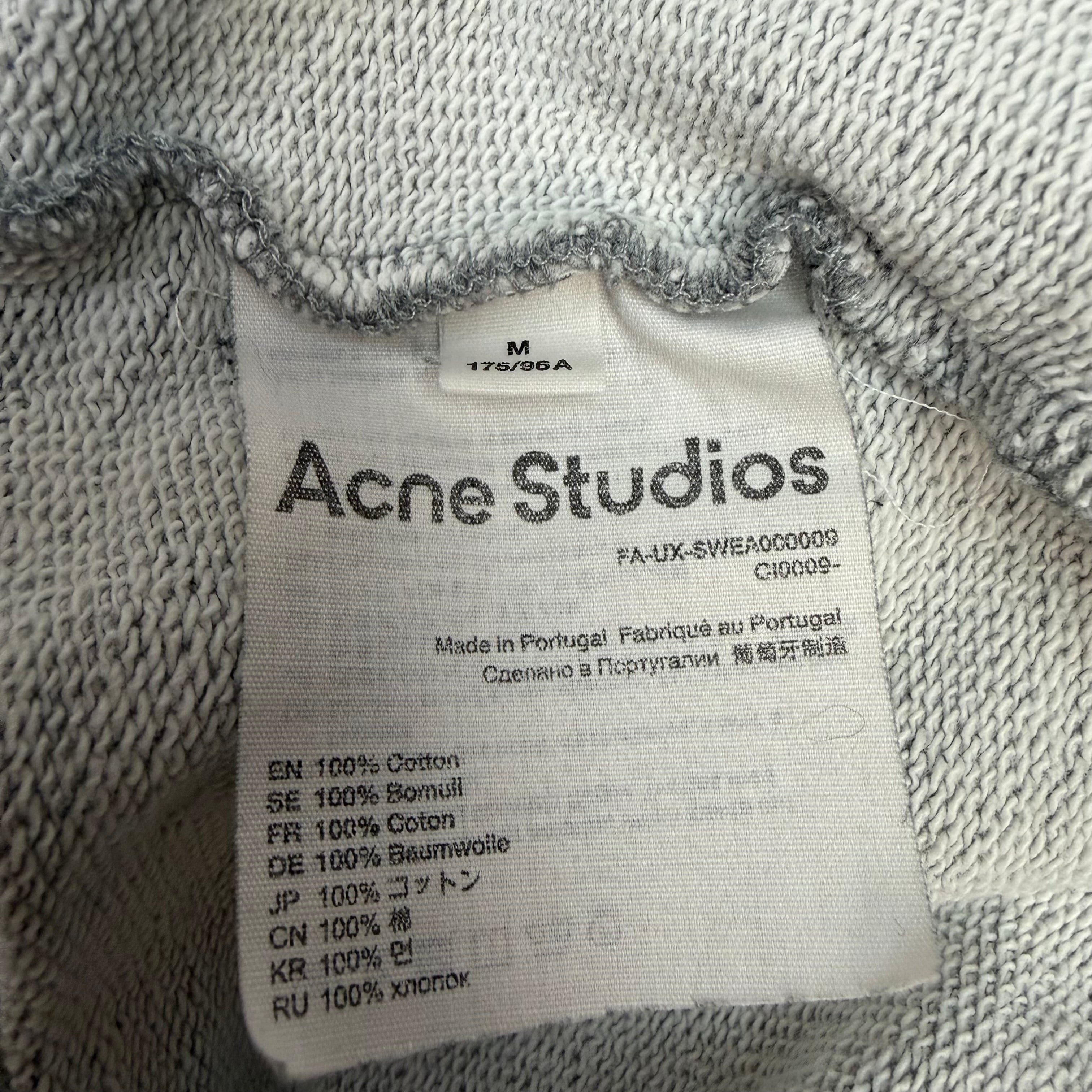 Acne Studios Face Patch Logo Hoodie Black Grey