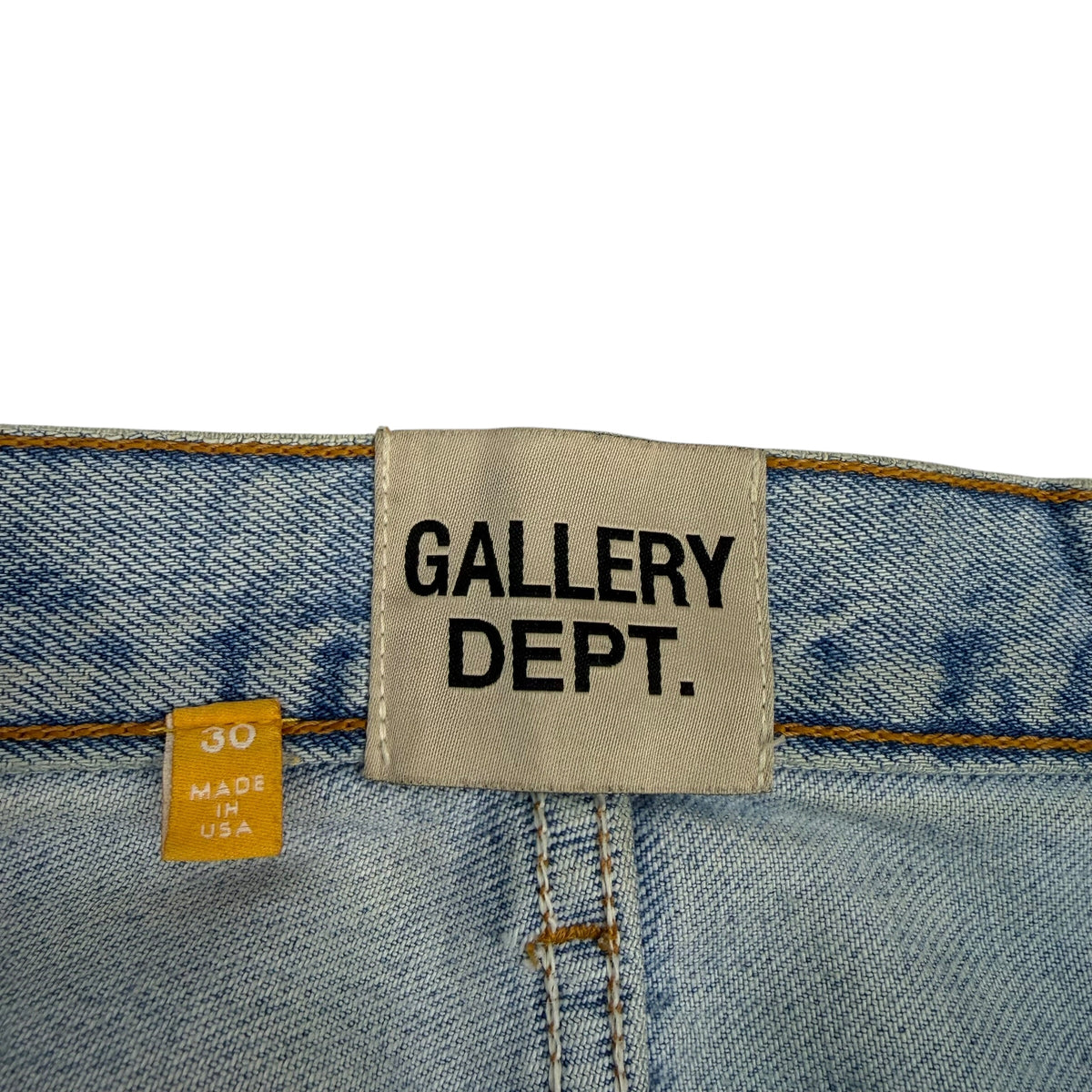 Gallery Dept. Distressed Flared Light Wash Jeans Blue