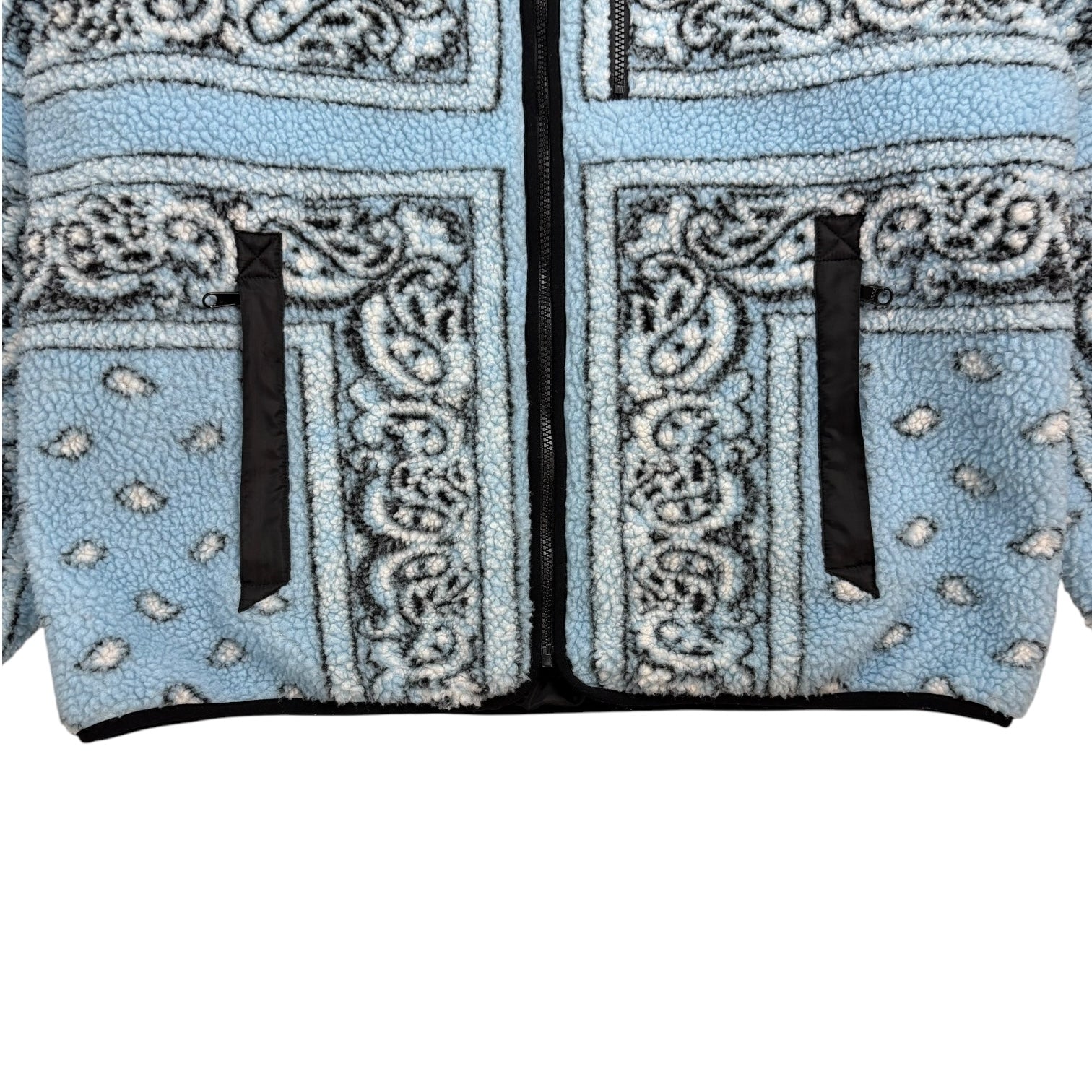 Supreme Reversible Bandana Print Fleece Jacket Light Blue