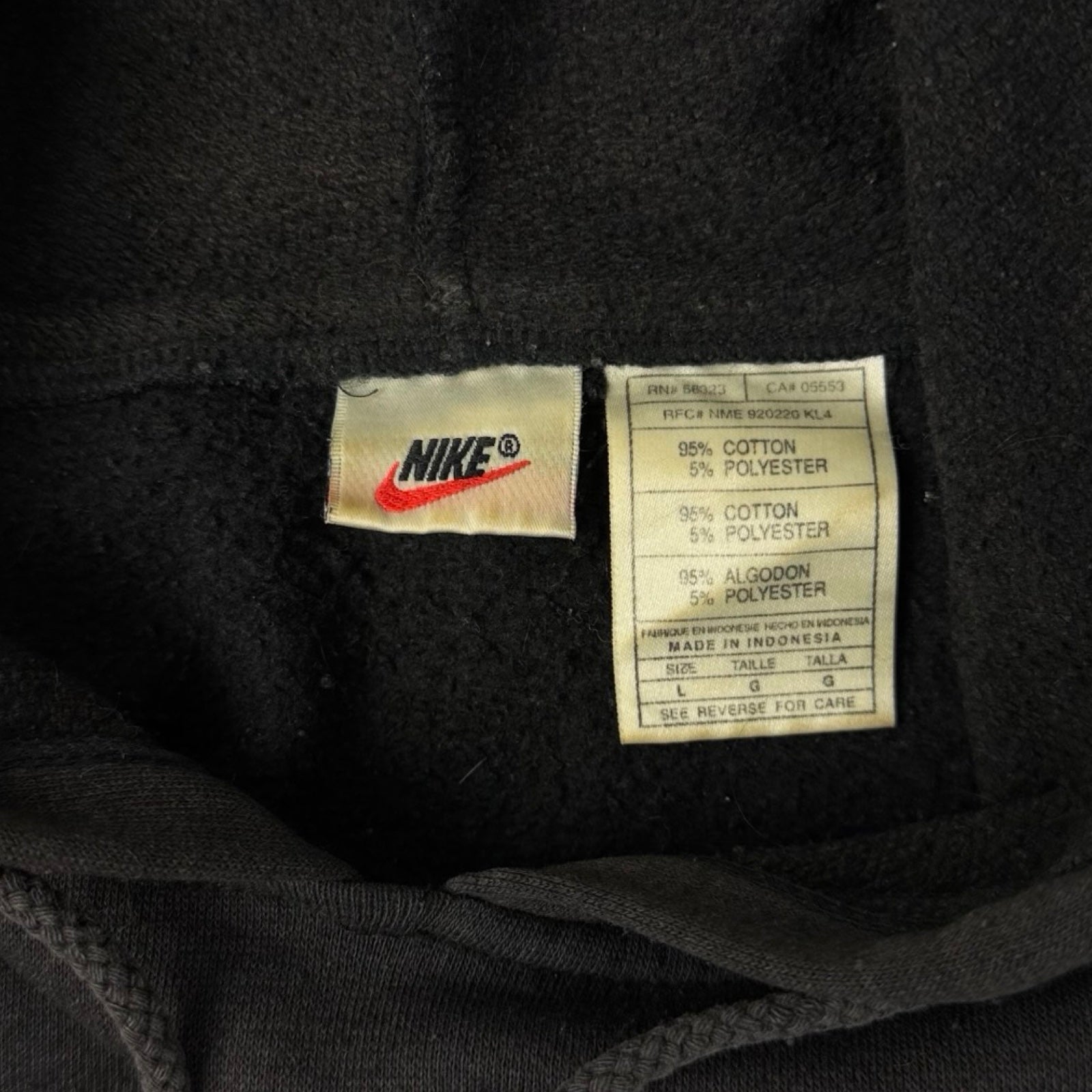 Vintage Nike Spellout Outline Hoodie Black