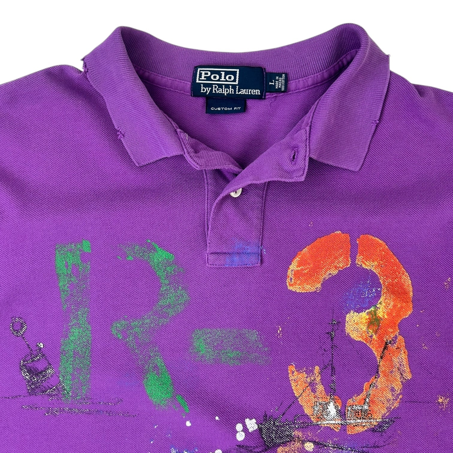 Vintage Polo Ralph Lauren Abstract Polo Shirt Purple