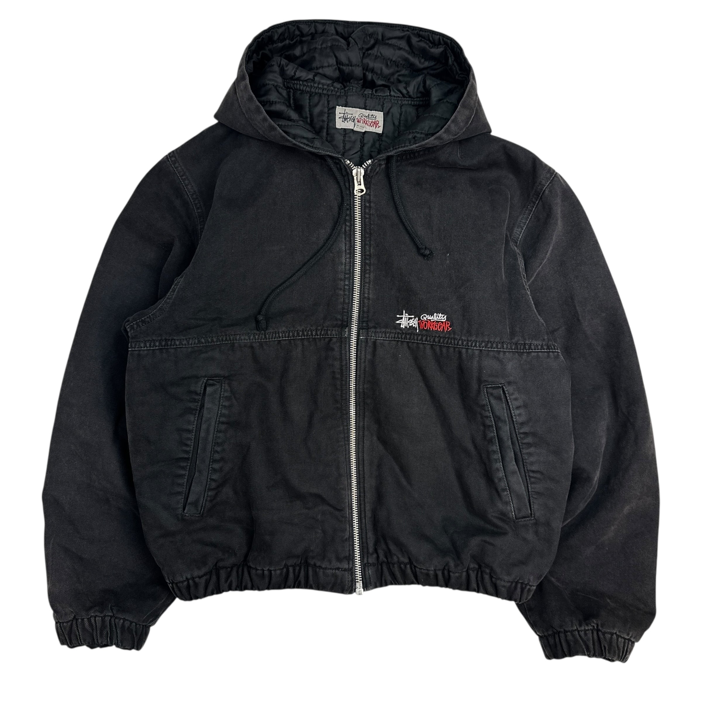 Stussy Insulated Workwear Canvas Jacket Washed Black