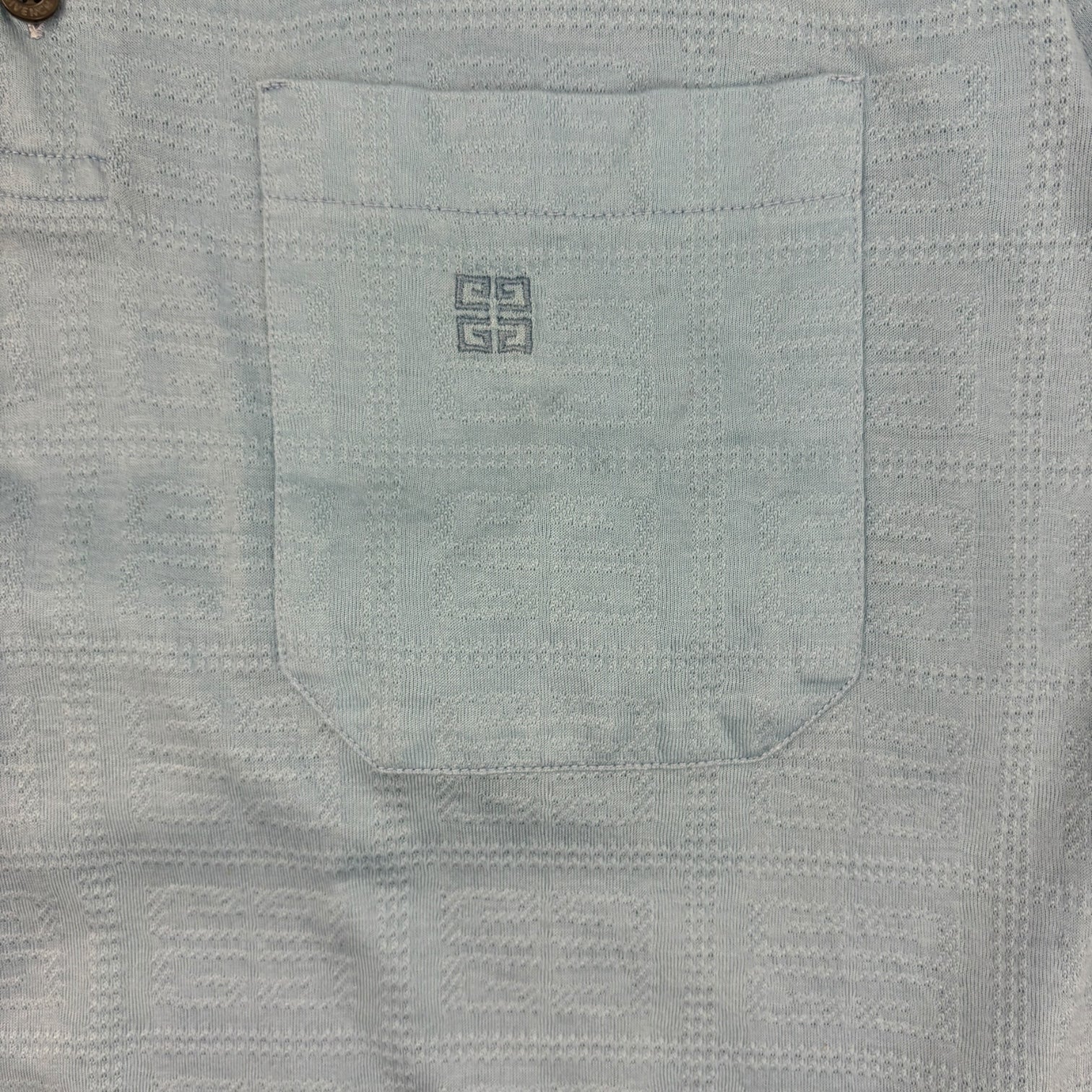 Vintage Givenchy Button-Up T-Shirt Light Blue