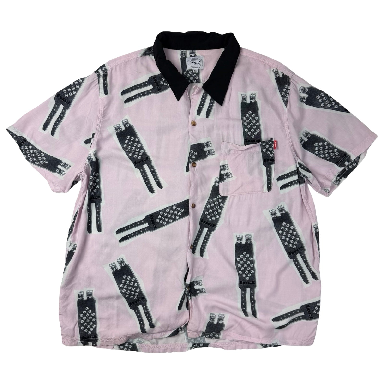 Fuct SSDD Wristband Rayon Button Down Shirt Pink