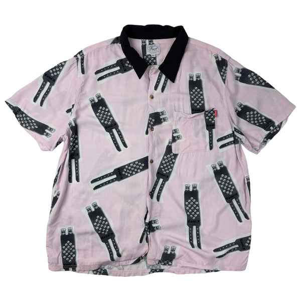 Fuct SSDD Wristband Rayon Button Down Shirt Pink