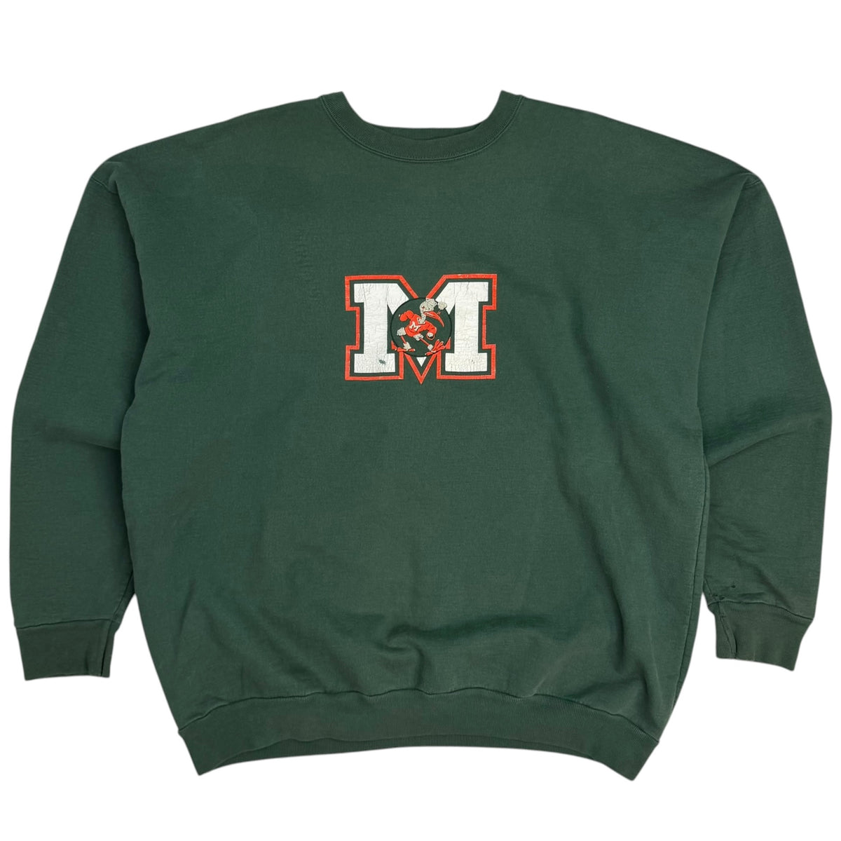 Vintage Miami Hurricanes Spellout Crewneck Green