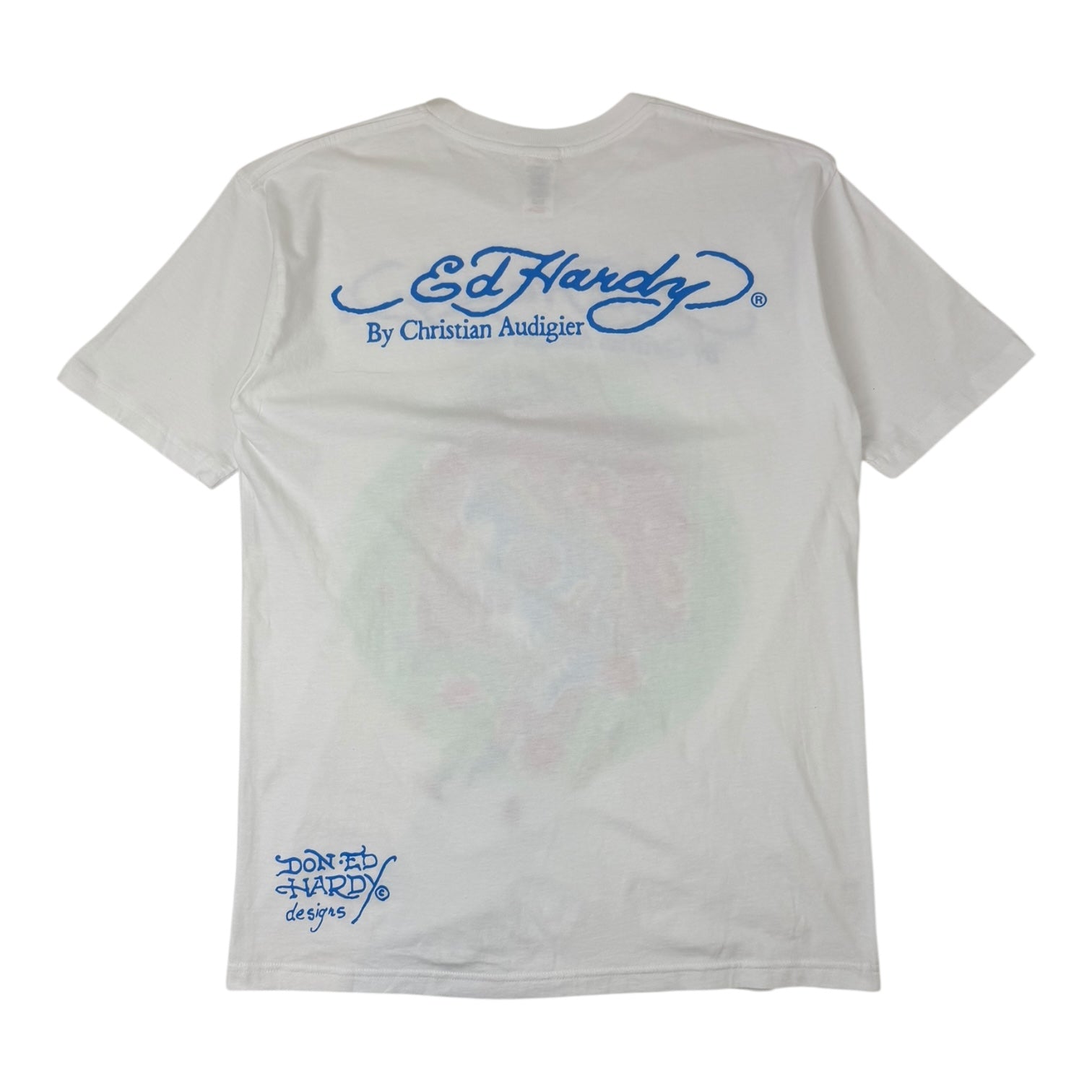 Ed Hardy by Christian Audigier Skull & Flowers T-Shirt White