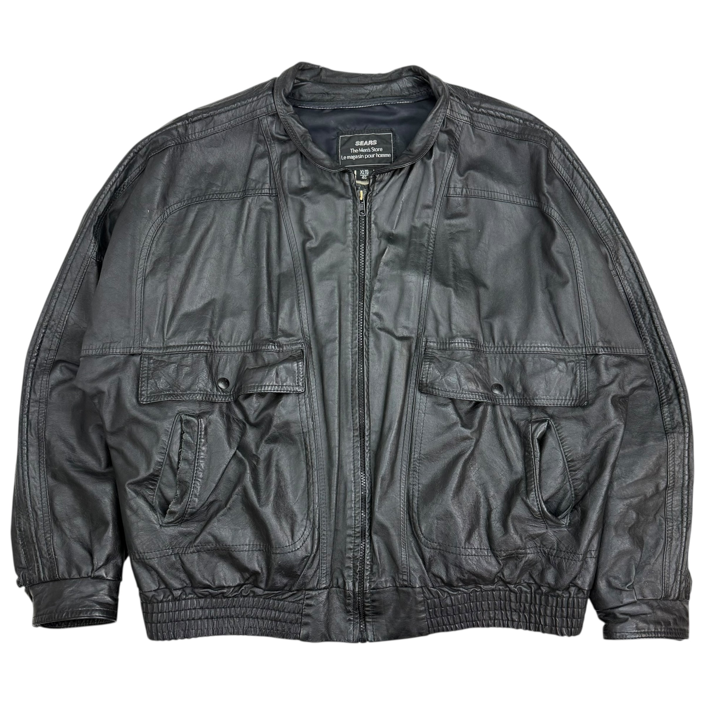 Vintage Sears Leather Jacket Black