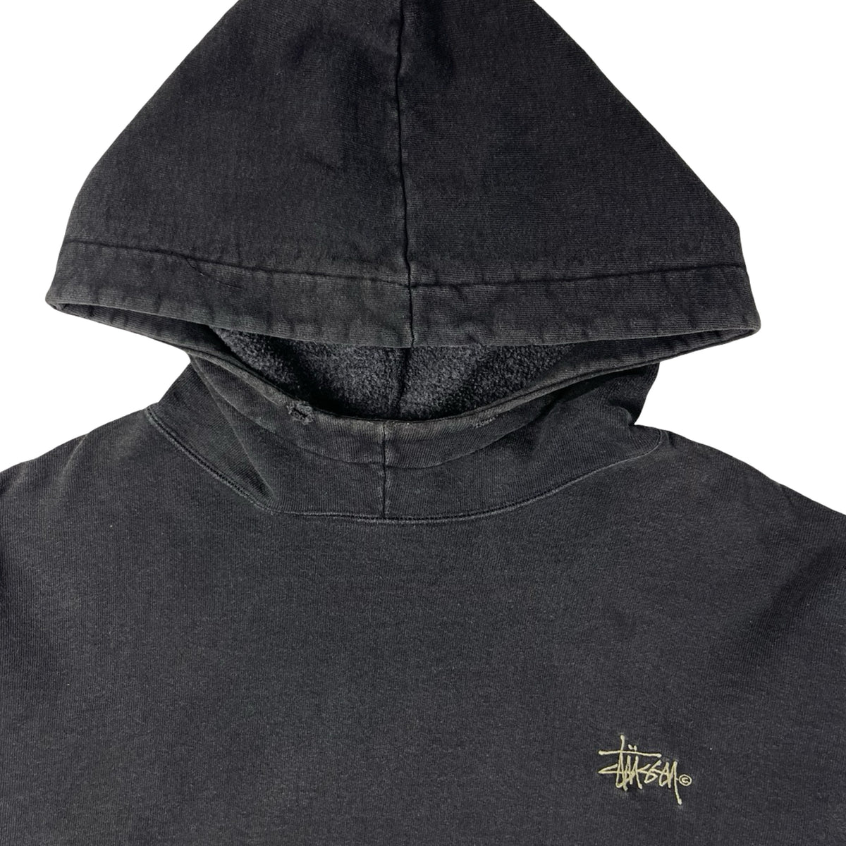 Vintage Stussy Relaxed Fit Beach Hoodie Dark Grey