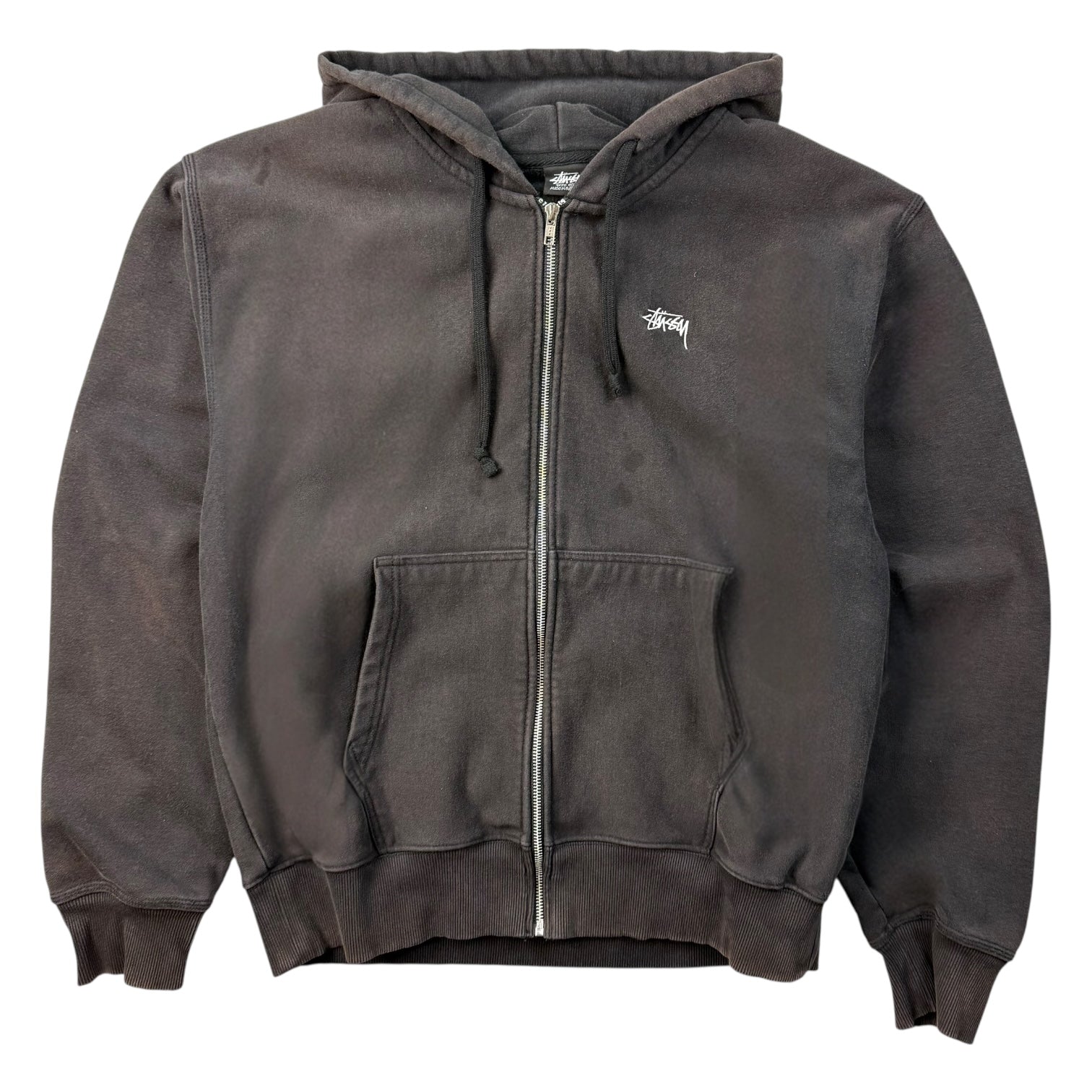 Stussy Smooth Stock Pigment Dyed Zip Hoodie Black