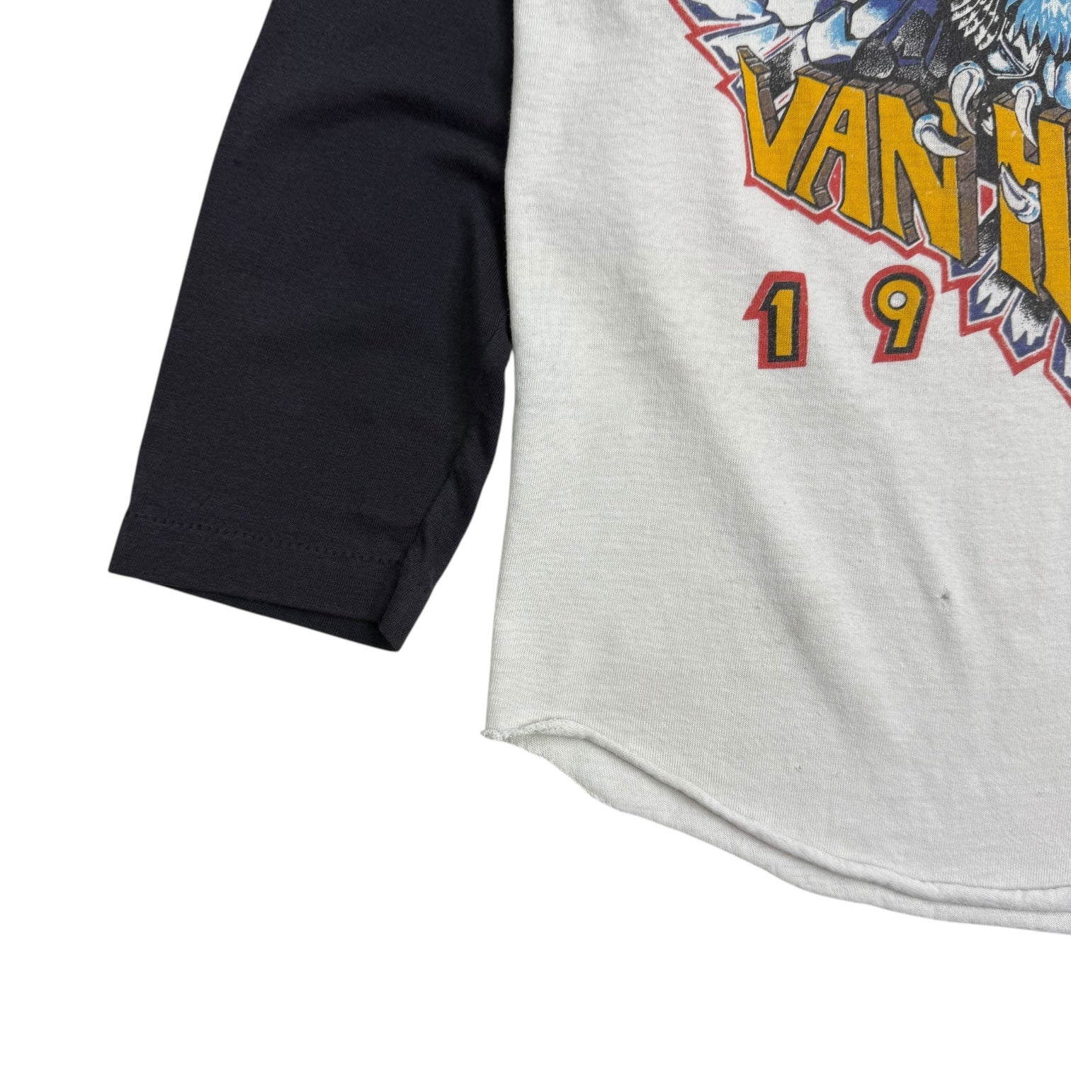 1984 Van Halen Tour Of The World Raglan Tee White/Black