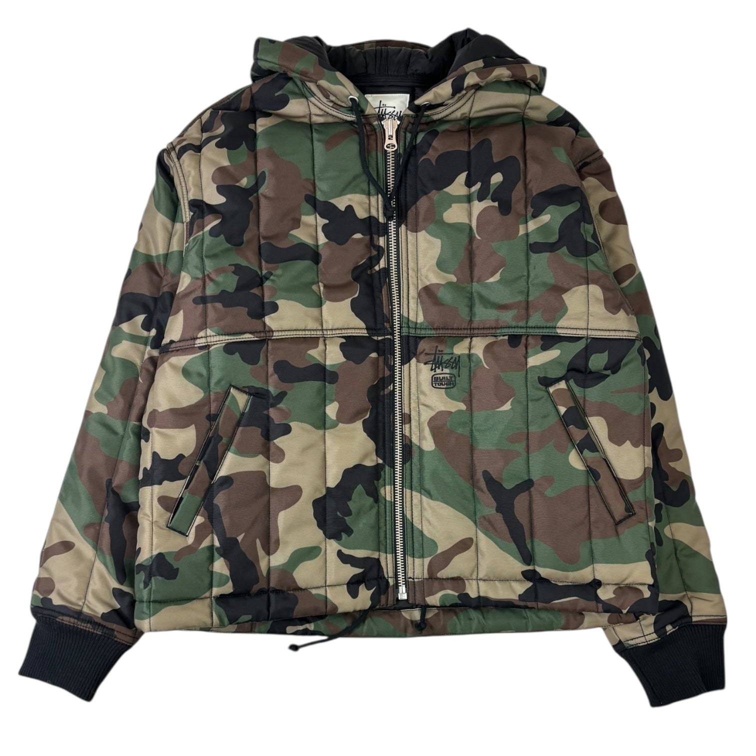 Stussy Nylon Quilted Work Jacket Woodland Camo