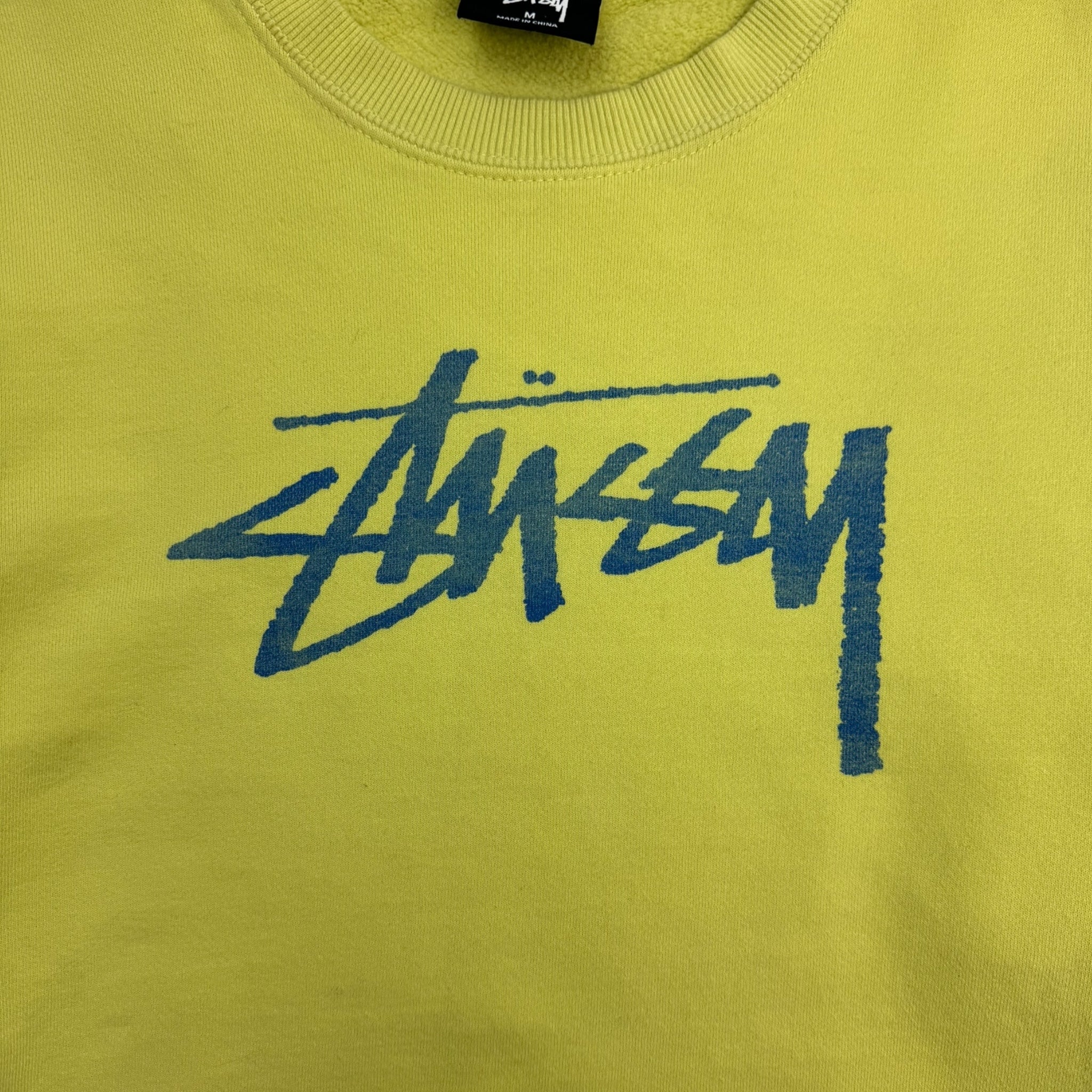 Stussy Logo Crewneck Lime/Yellow