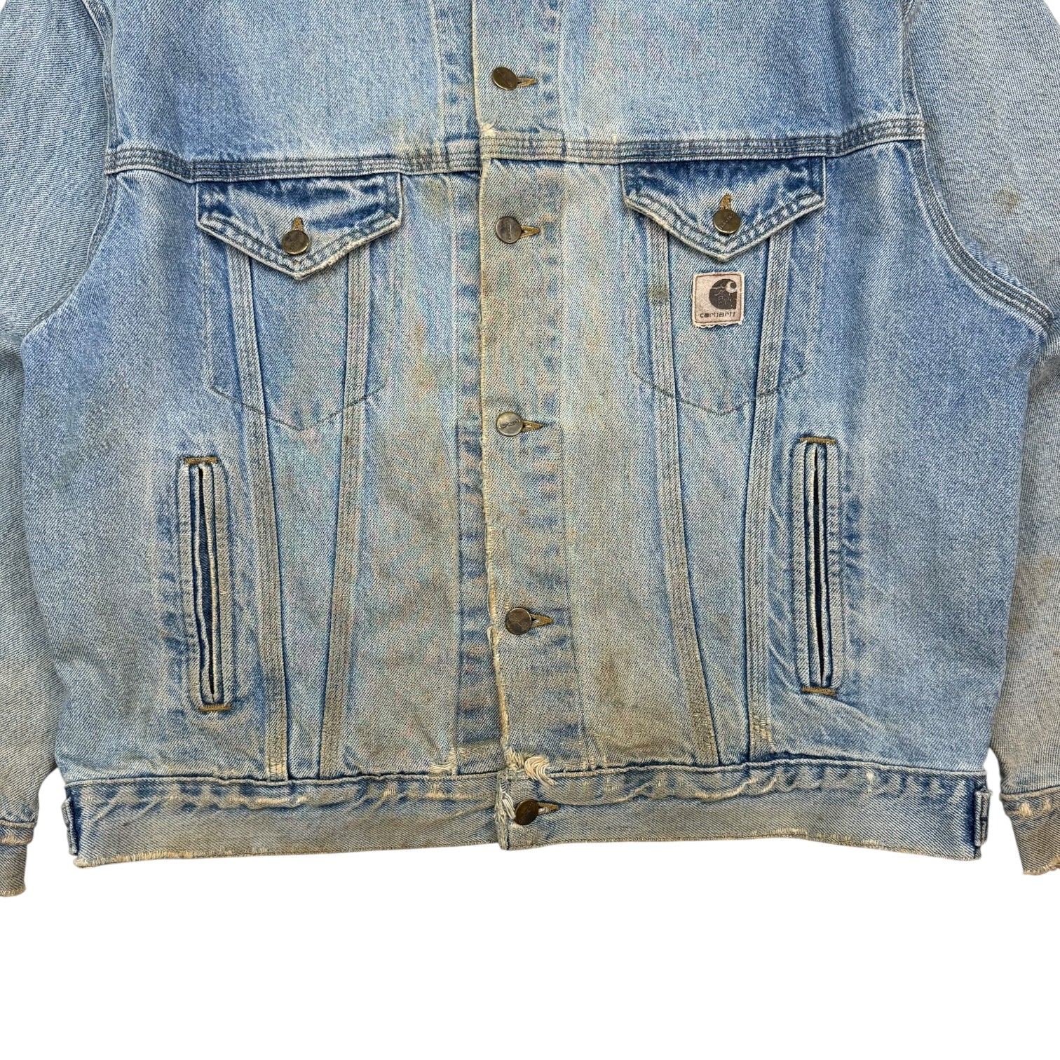 Vintage Carhartt Denim Button Up Jacket Light Wash