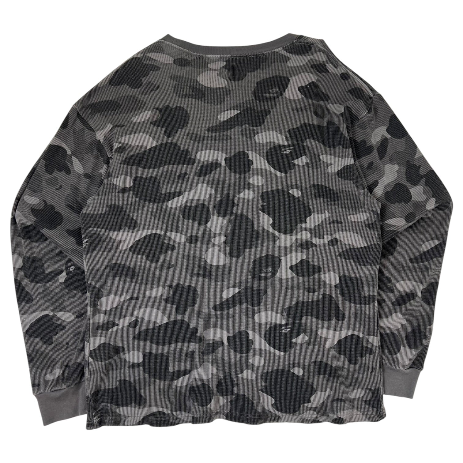 Bape Thermal Raglan Long Sleeve T-Shirt Grey Camo