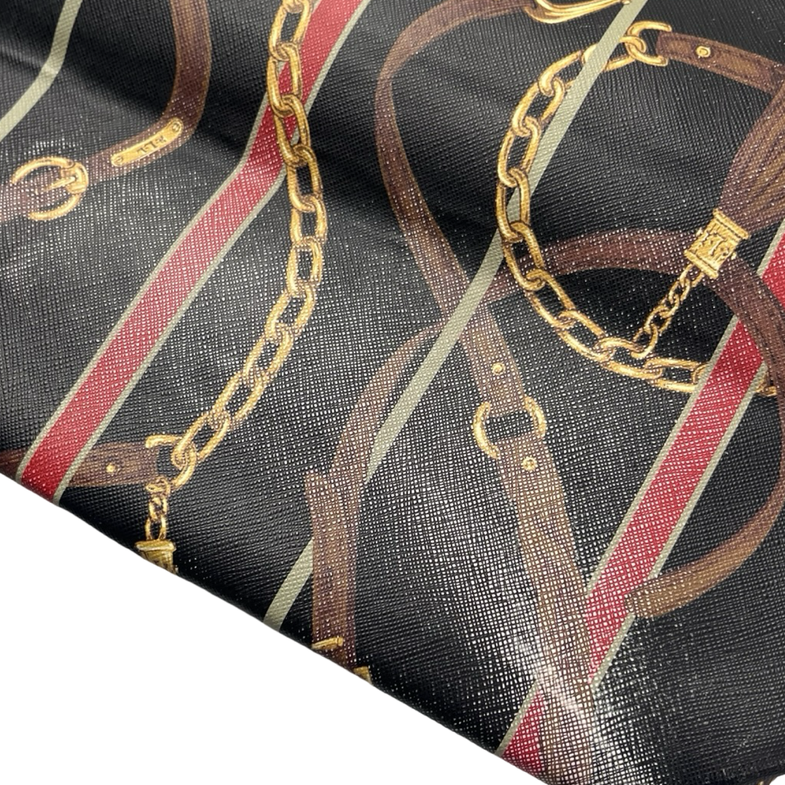 (W) Lauren Ralph Lauren Equestrian Print Satchel Bag Black