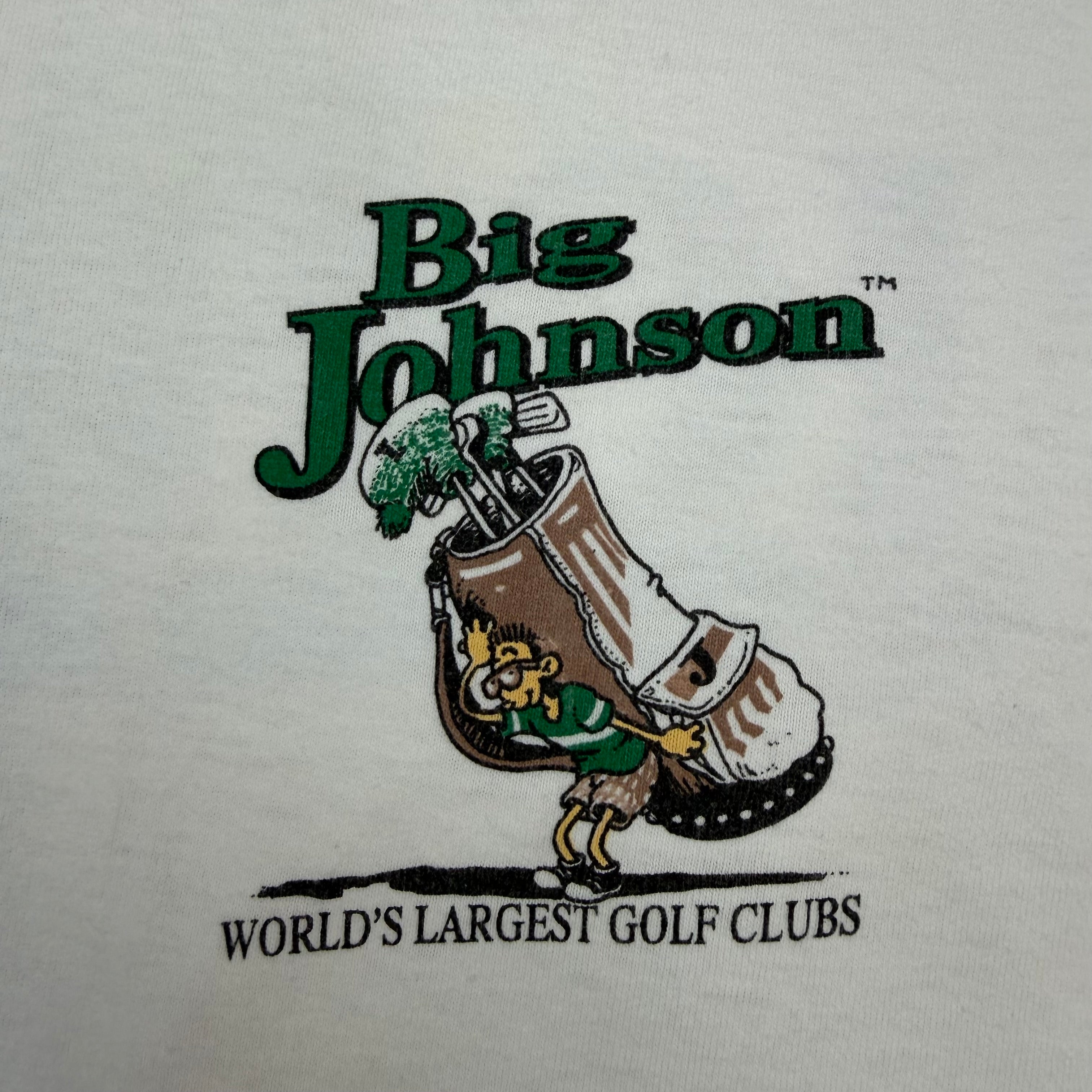 Vintage Johnson Worlds Largest Golf Clubs Tank Top White
