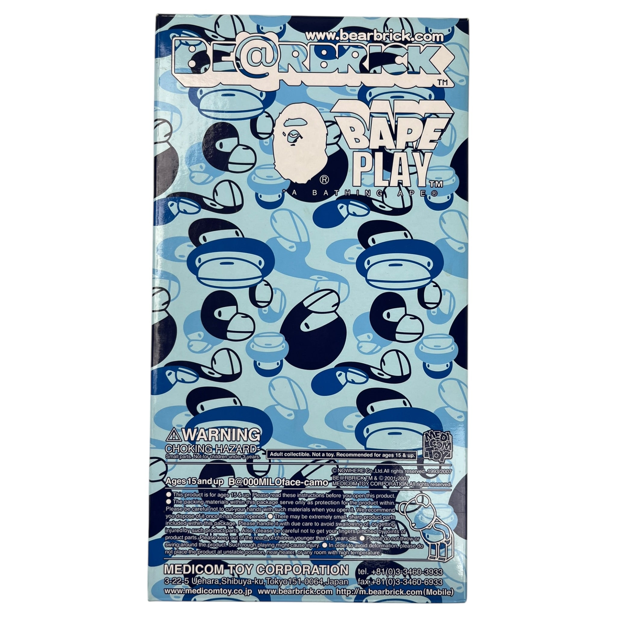 BAPE x Bear Brick Baby Milo Camo 400% Blue