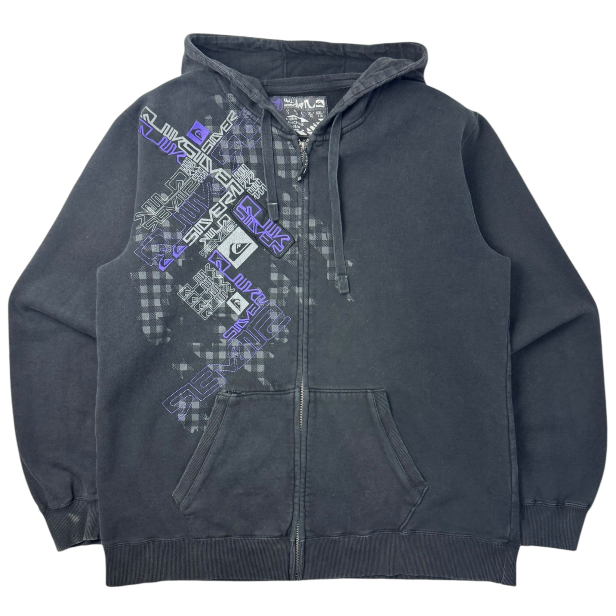 Vintage Y2K Quiksilver Embroidered Zip Up Hoodie