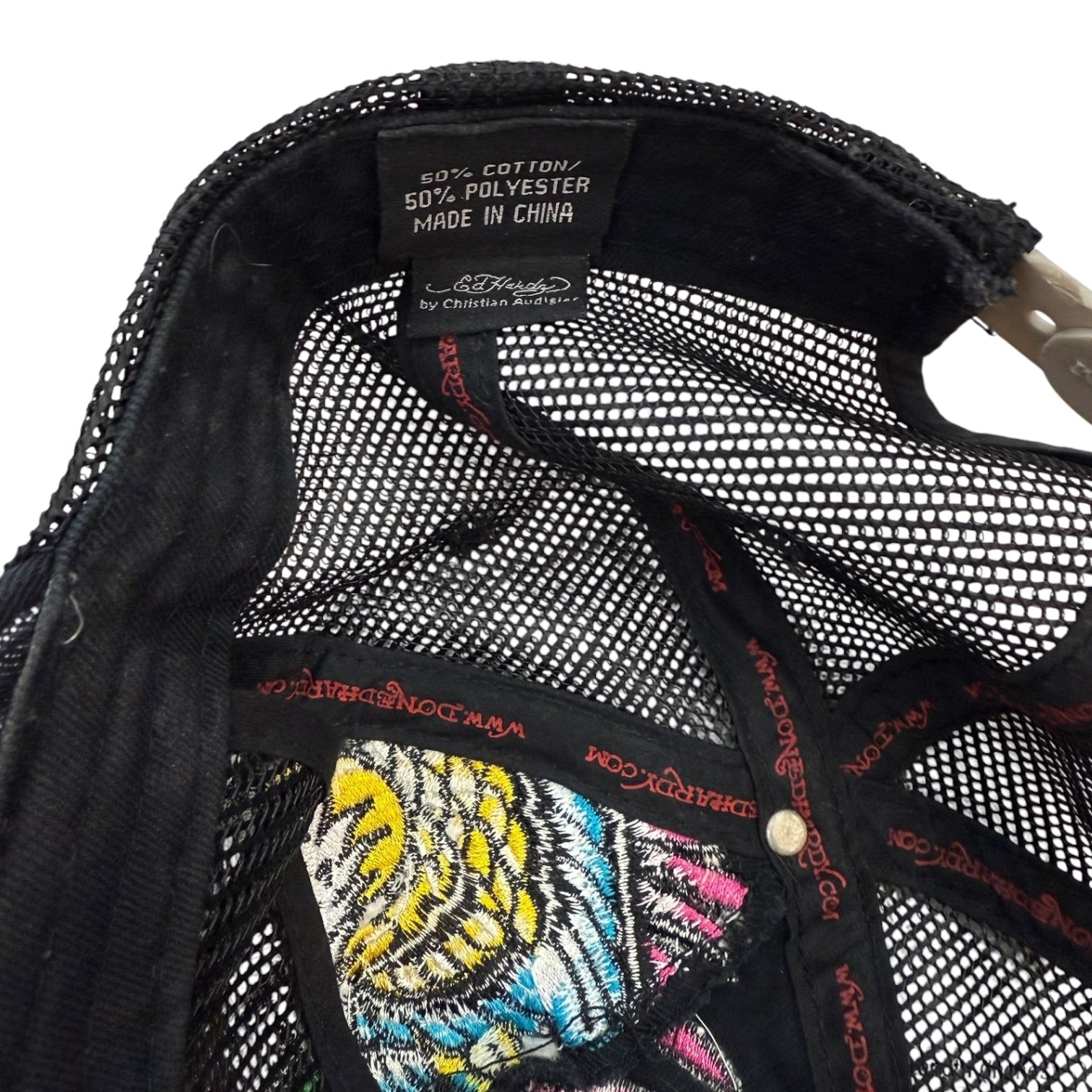 Vintage Y2K Ed Hardy Embroidered Hat Black
