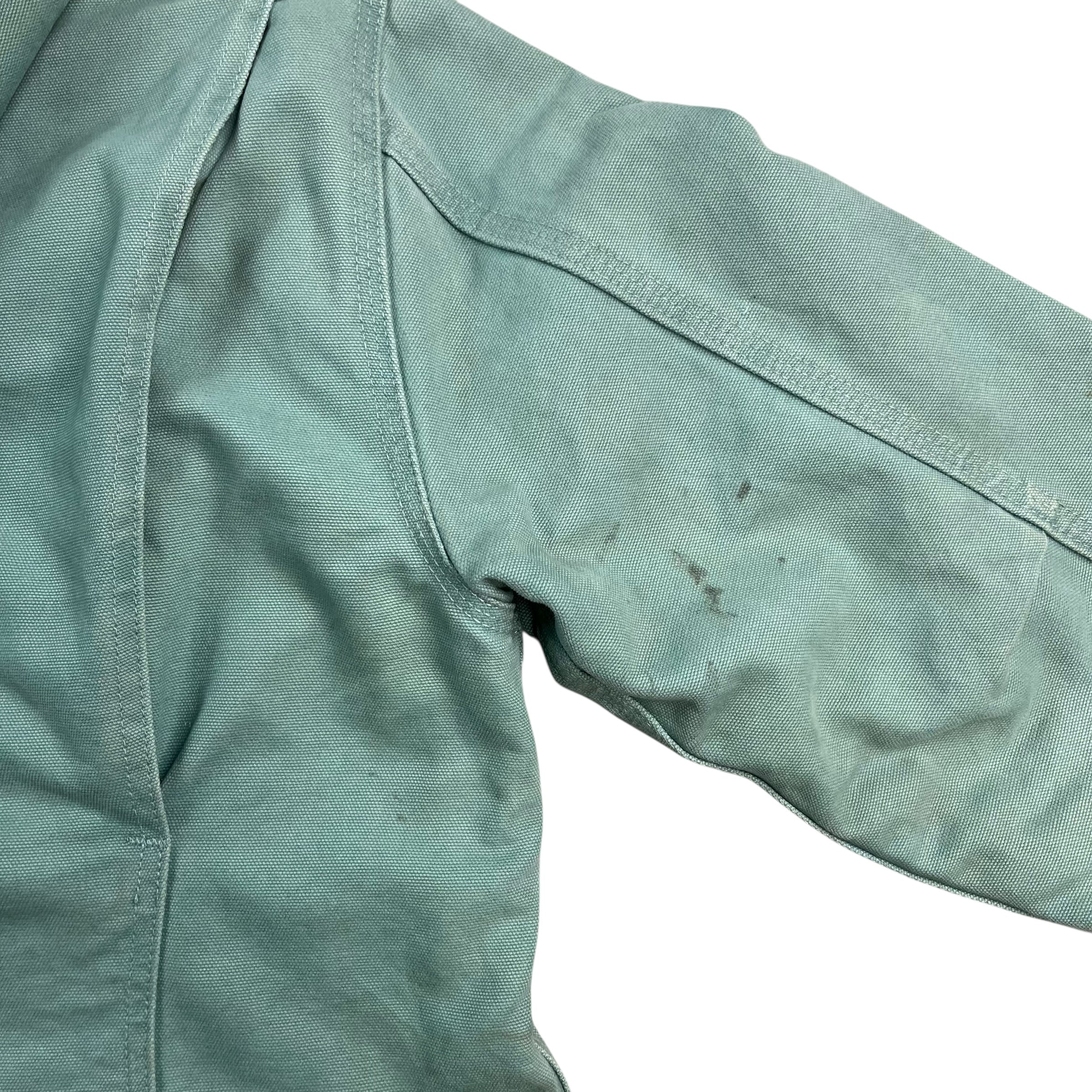 Vintage Women's Carhartt Hooded Detroit Jacket Teal Blue