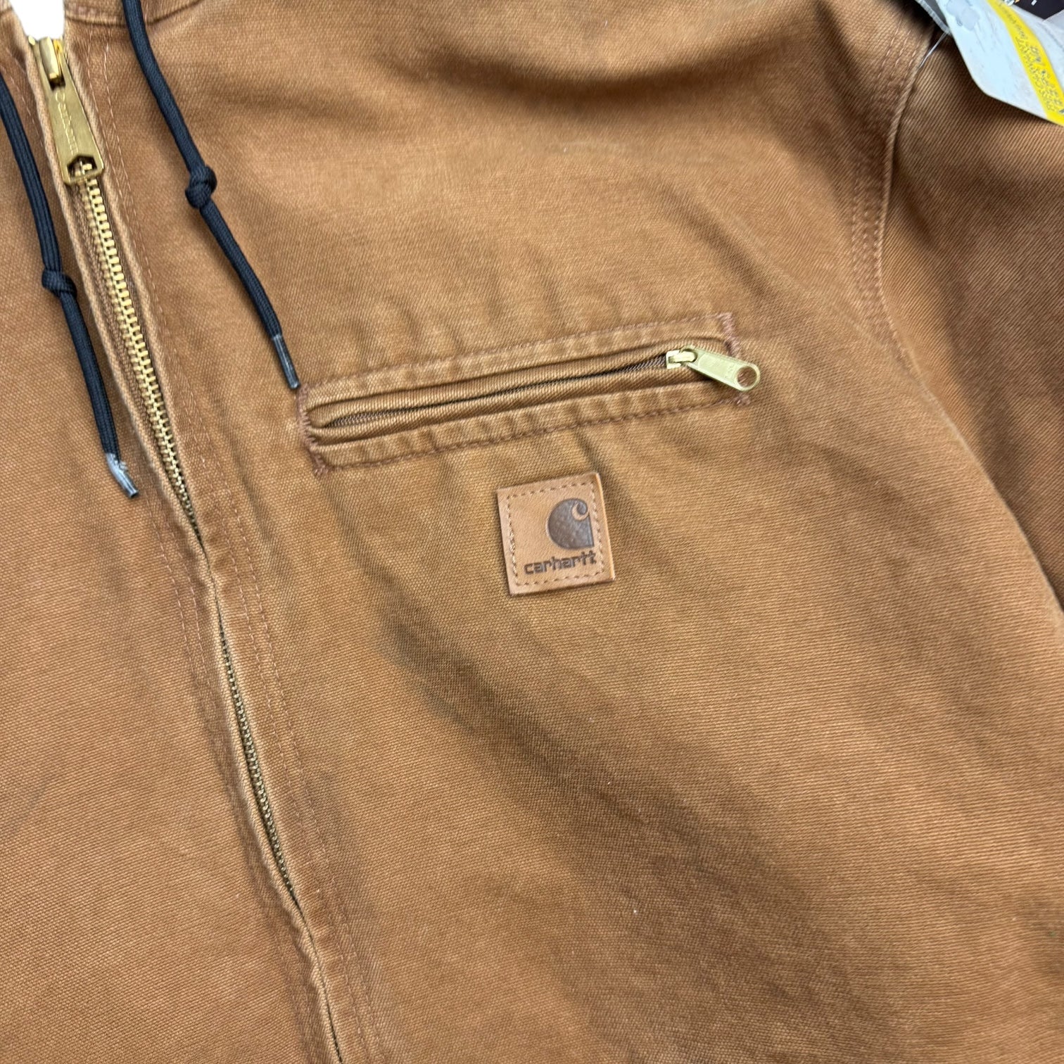 Vintage Carhartt Hooded Fleece Line Detroit Jacket Tan