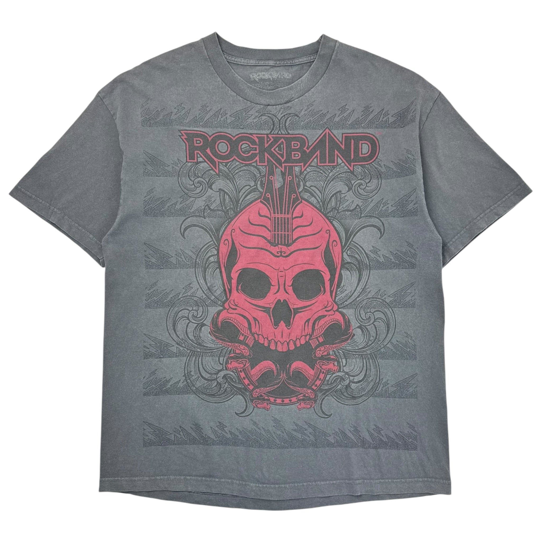 2007 Rockband Guitar Skull Gaming T-Shirt