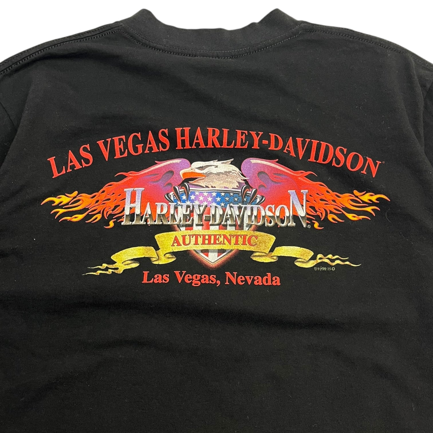 1999 Harley Davidson Flaming Las Vegas T-Shirt