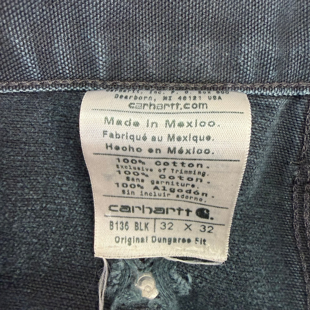 Vintage Carhartt Double Knee Distressed Pants Black