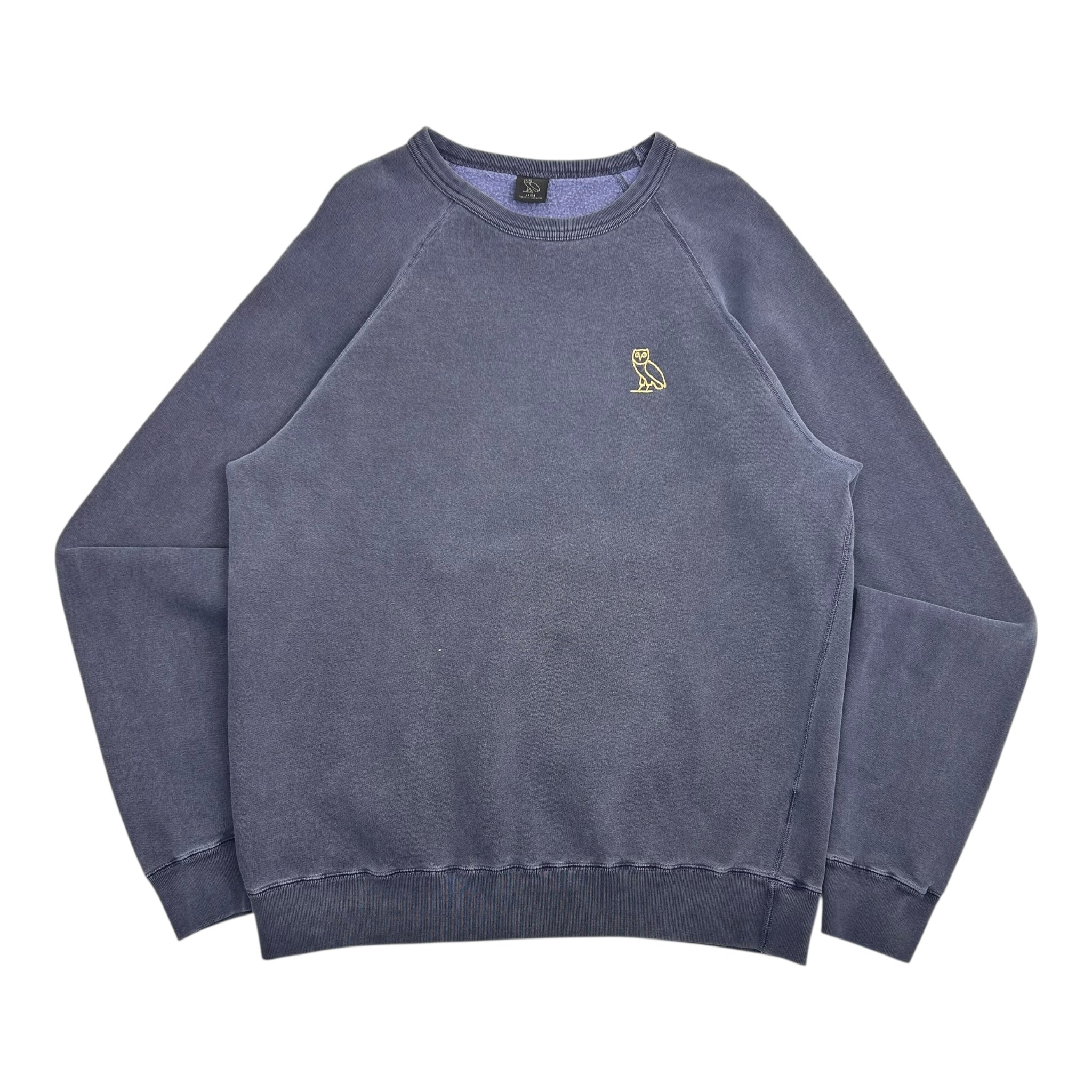 OVO Garment Dyed Stitch Logo Sweater Navy