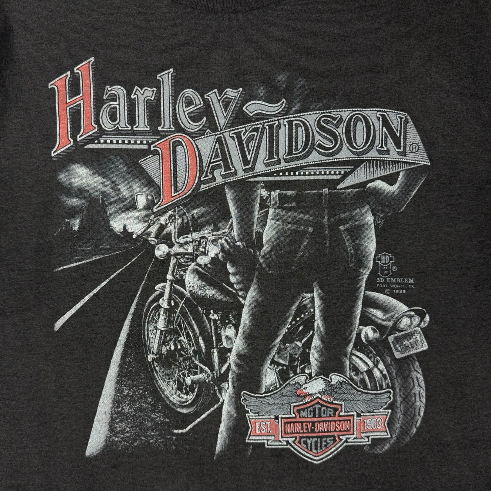 1989 3D Emblem Harley Davidson Open Road T-Shirt